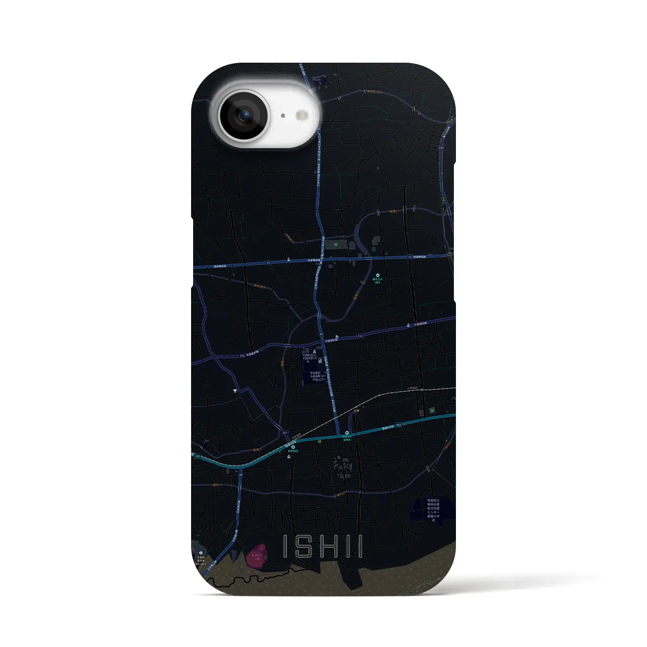 【石井(徳島県)】地図柄iPhoneケース(バックカバータイプ)