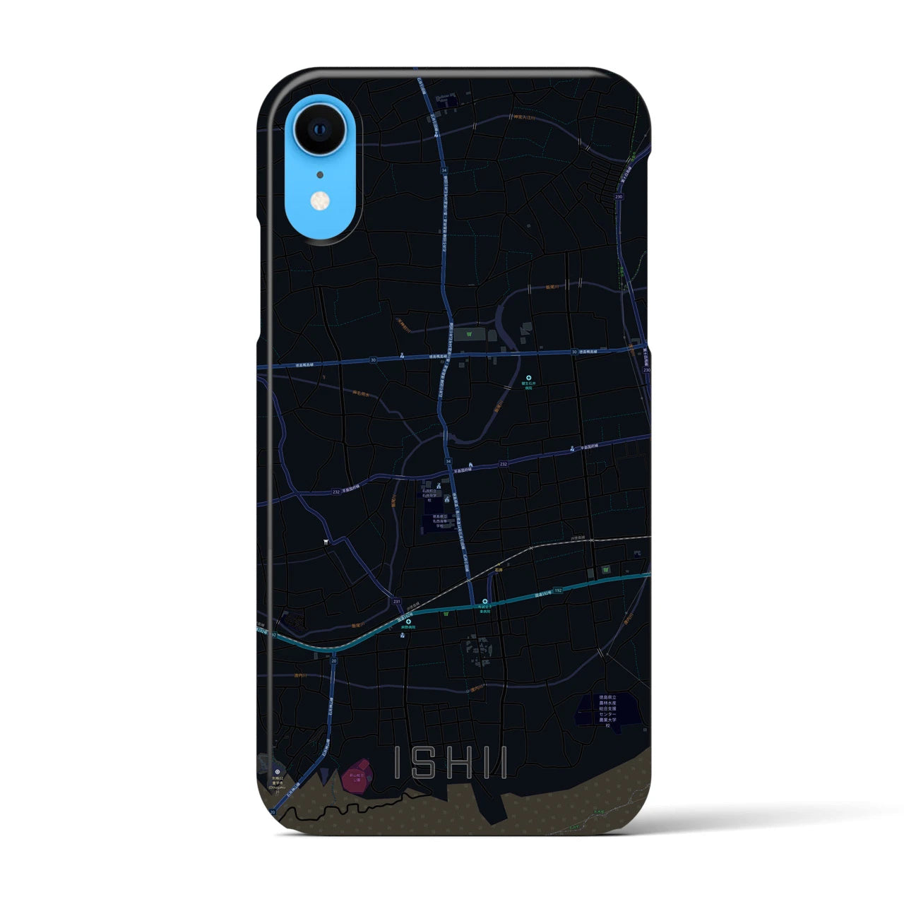 【石井(徳島県)】地図柄iPhoneケース(バックカバータイプ)