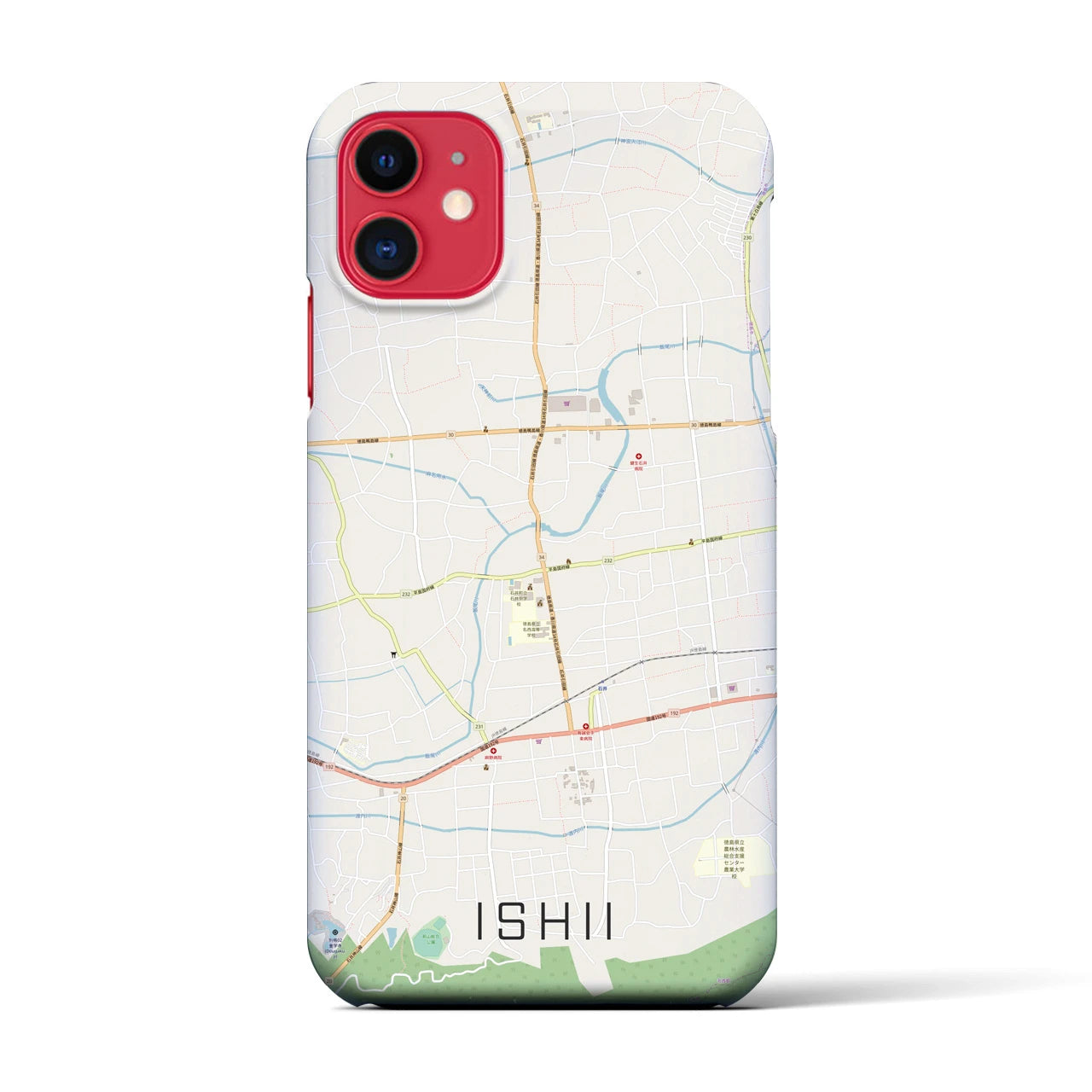 【石井(徳島県)】地図柄iPhoneケース(バックカバータイプ)