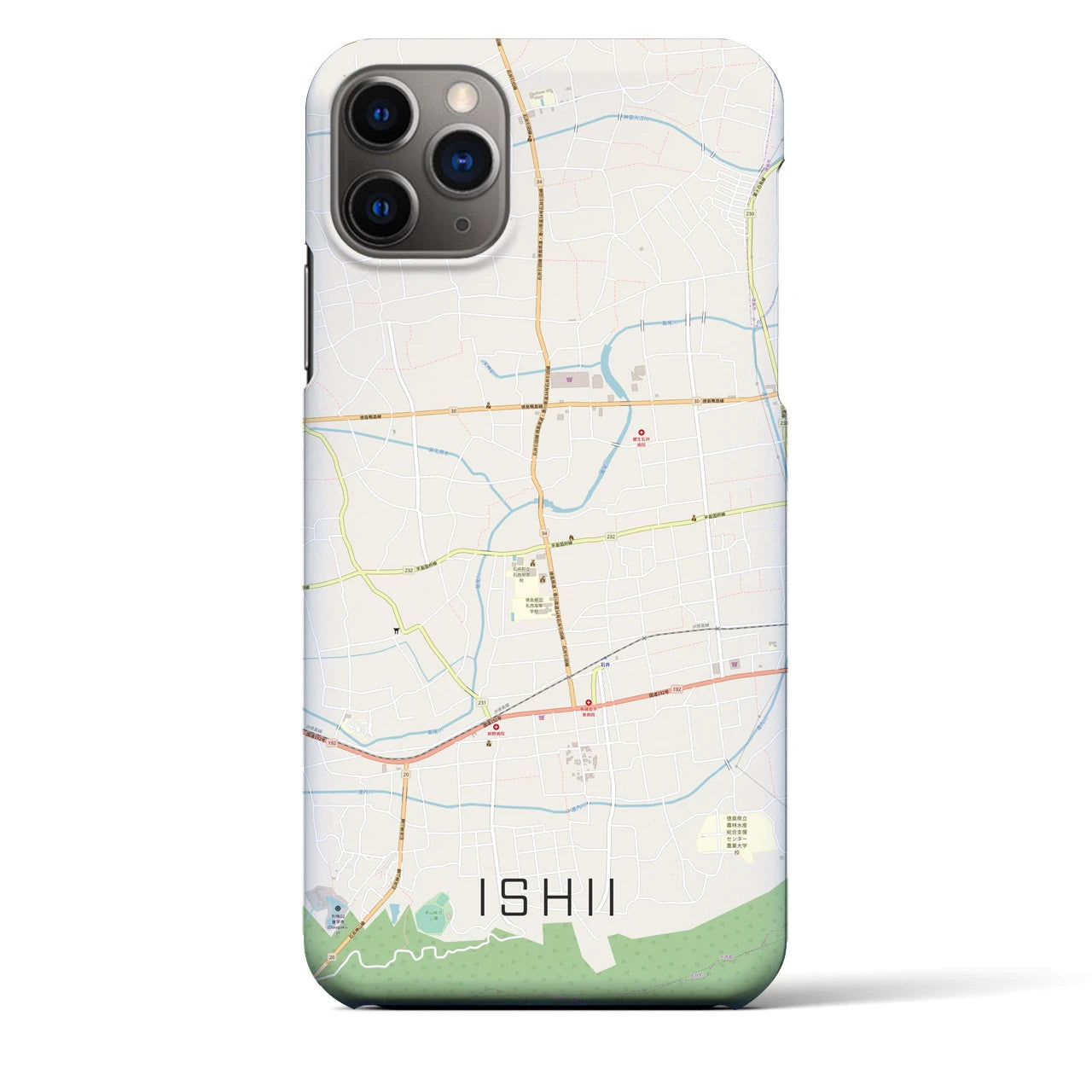 【石井(徳島県)】地図柄iPhoneケース(バックカバータイプ)