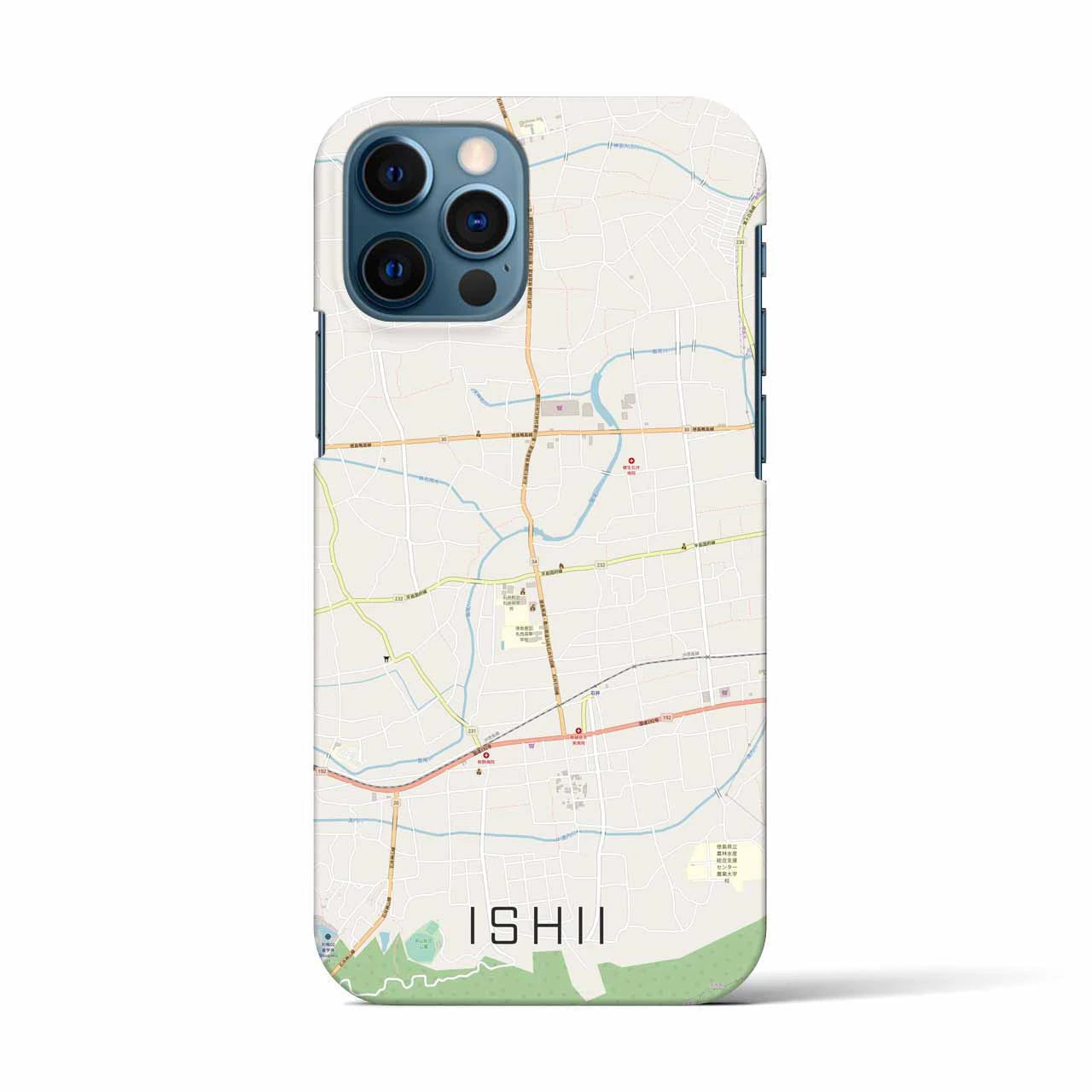 【石井(徳島県)】地図柄iPhoneケース(バックカバータイプ)