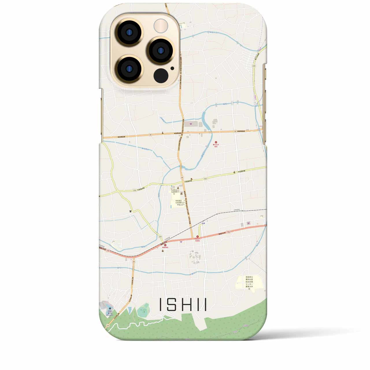 【石井(徳島県)】地図柄iPhoneケース(バックカバータイプ)