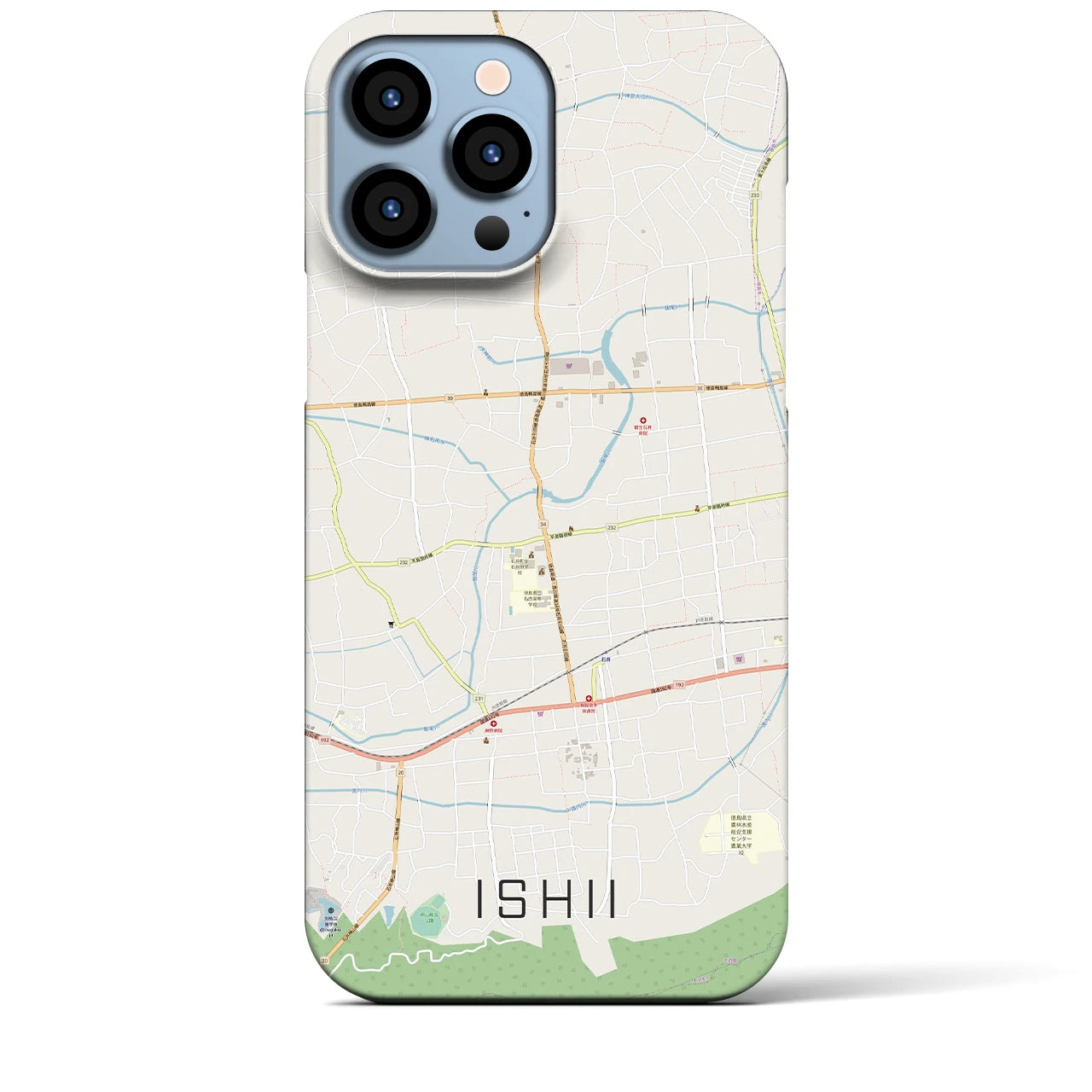 【石井(徳島県)】地図柄iPhoneケース(バックカバータイプ)