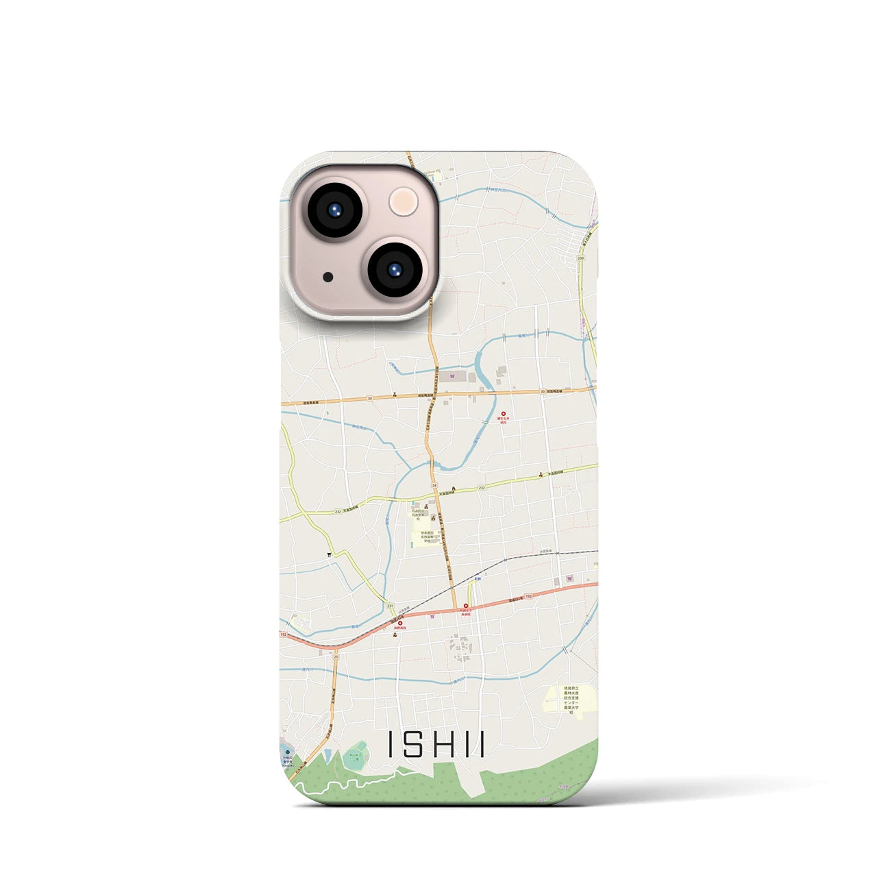 【石井(徳島県)】地図柄iPhoneケース(バックカバータイプ)