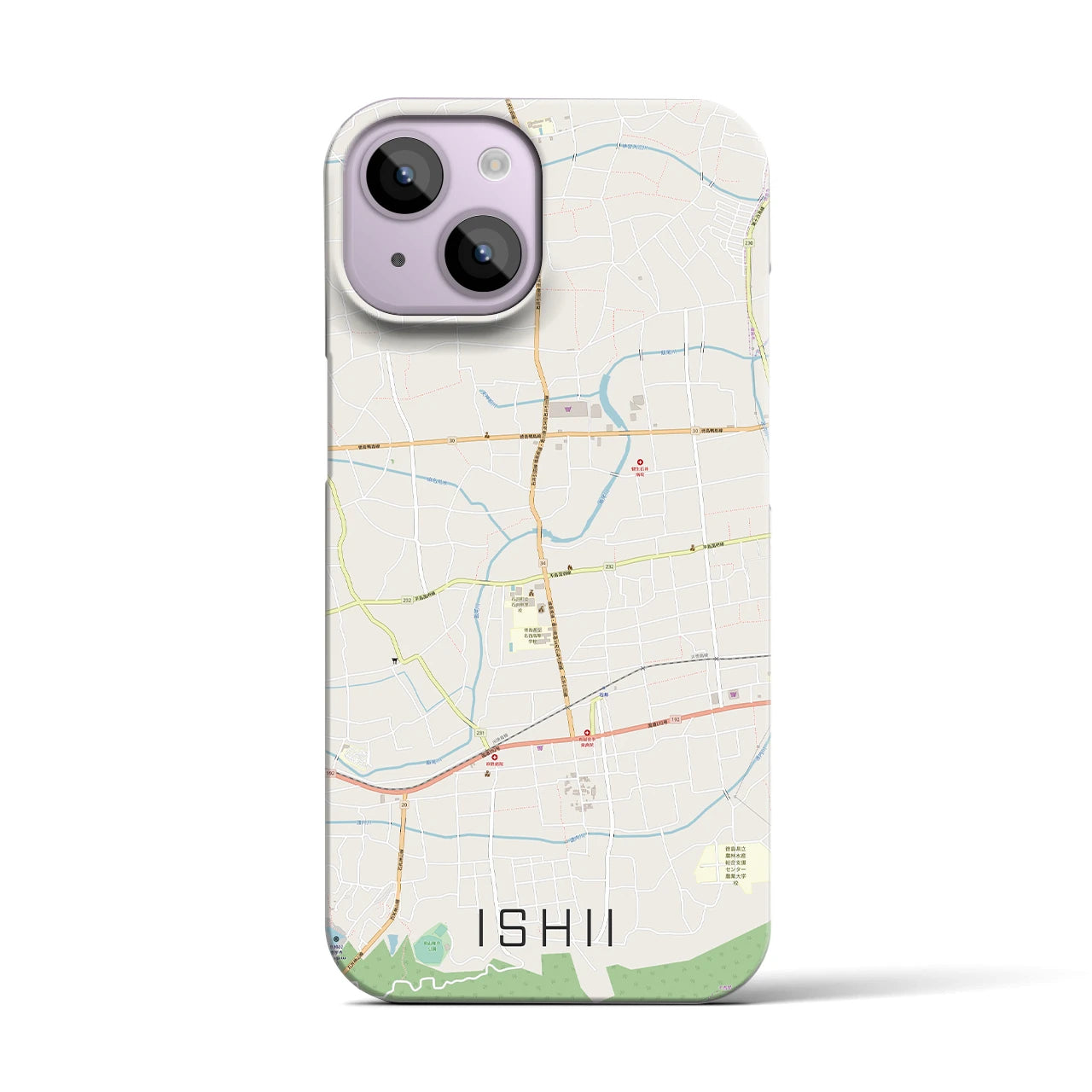 【石井(徳島県)】地図柄iPhoneケース(バックカバータイプ)