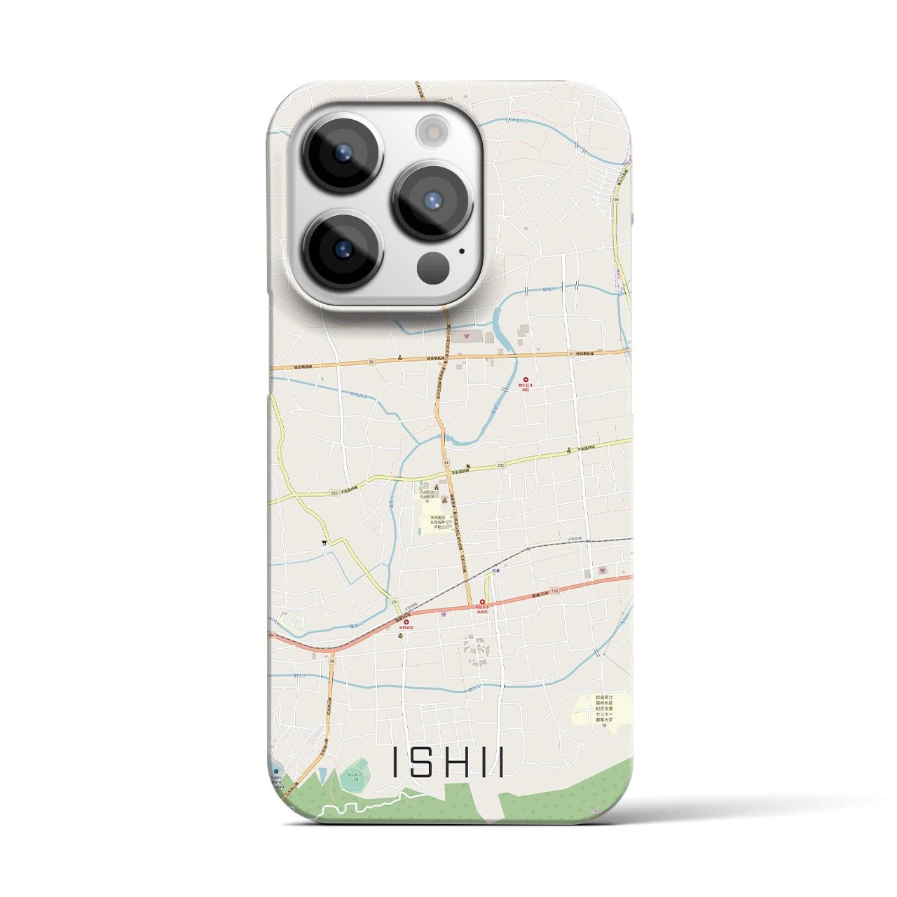 【石井(徳島県)】地図柄iPhoneケース(バックカバータイプ)