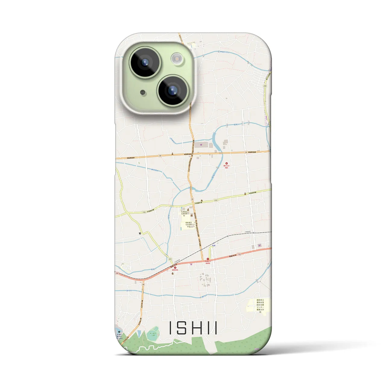 【石井(徳島県)】地図柄iPhoneケース(バックカバータイプ)