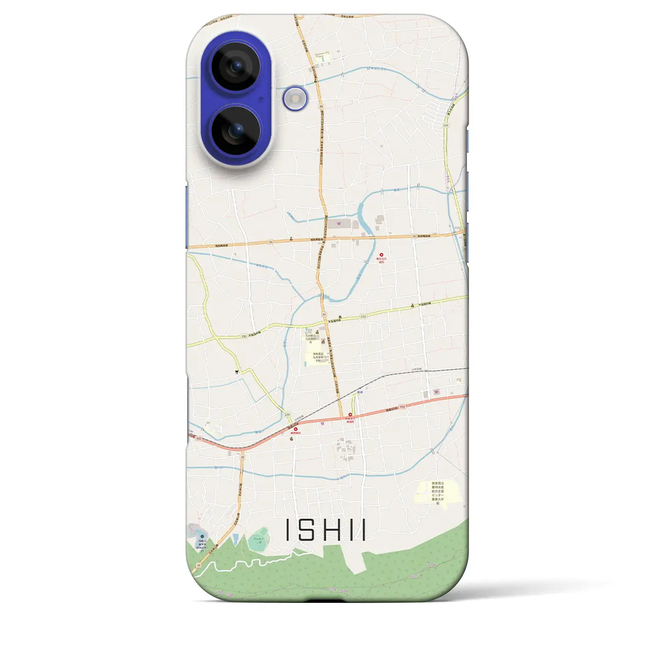 【石井(徳島県)】地図柄iPhoneケース(バックカバータイプ)