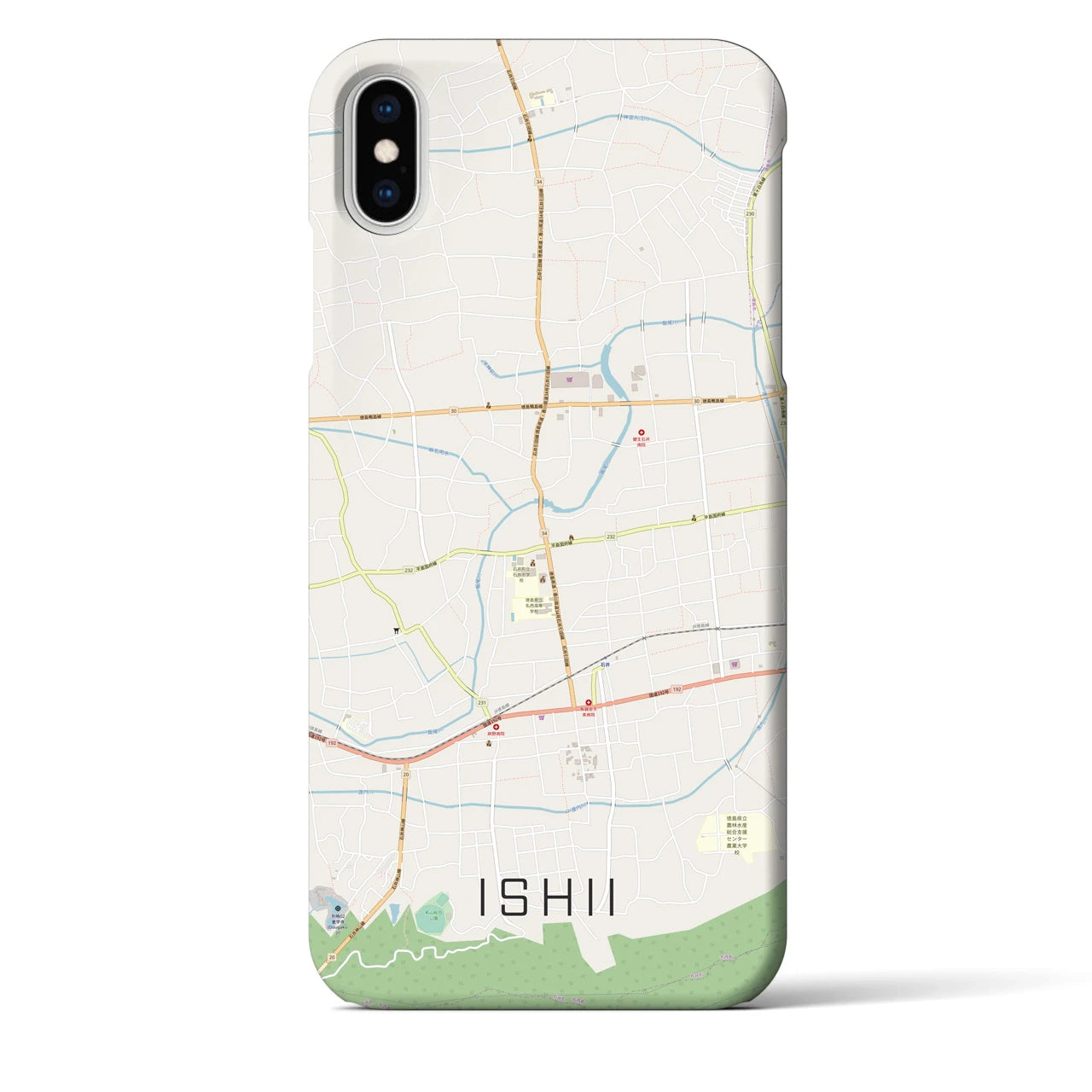 【石井(徳島県)】地図柄iPhoneケース(バックカバータイプ)