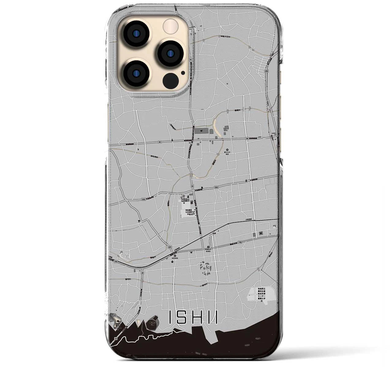 【石井(徳島県)】地図柄iPhoneケース(クリアタイプ)