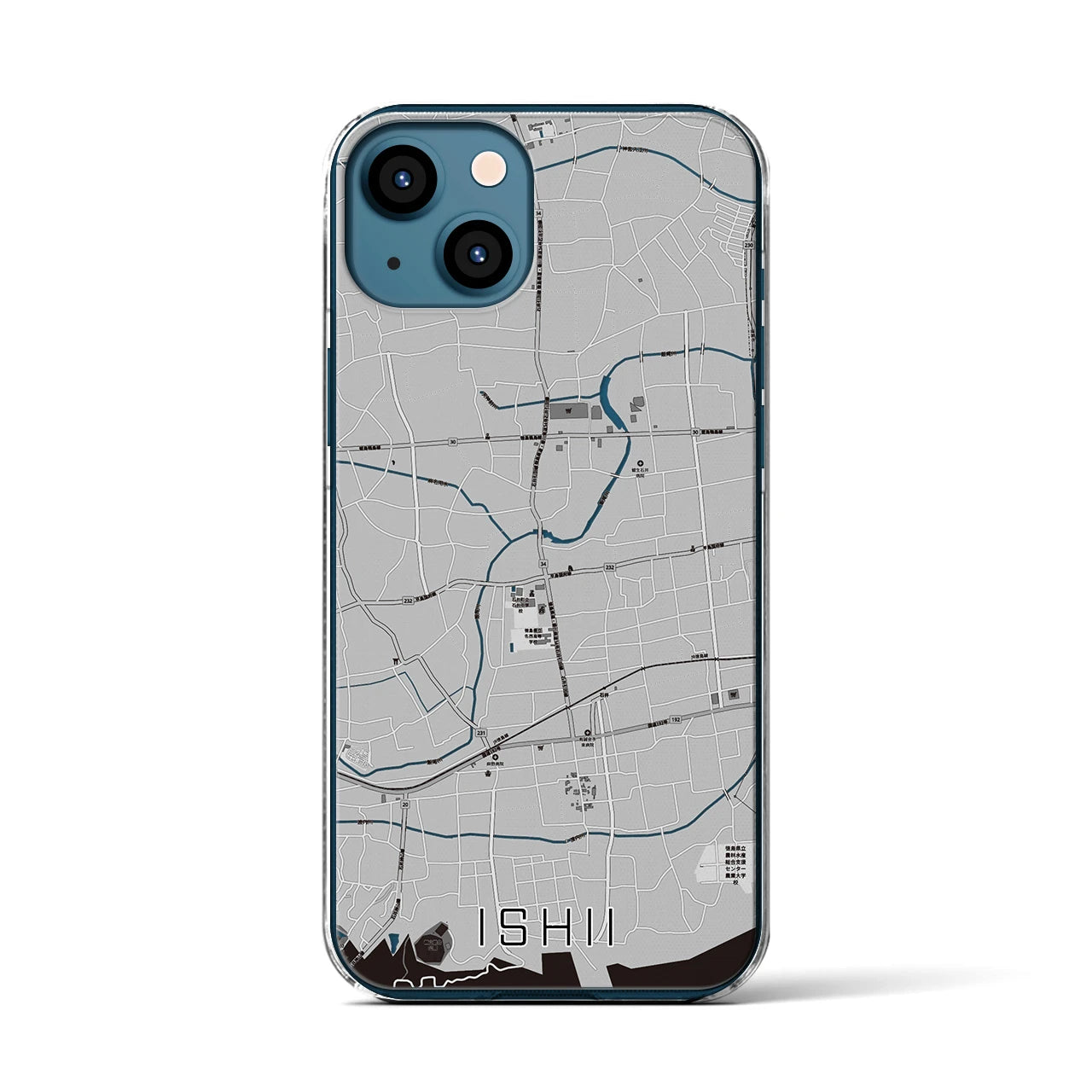 【石井(徳島県)】地図柄iPhoneケース(クリアタイプ)