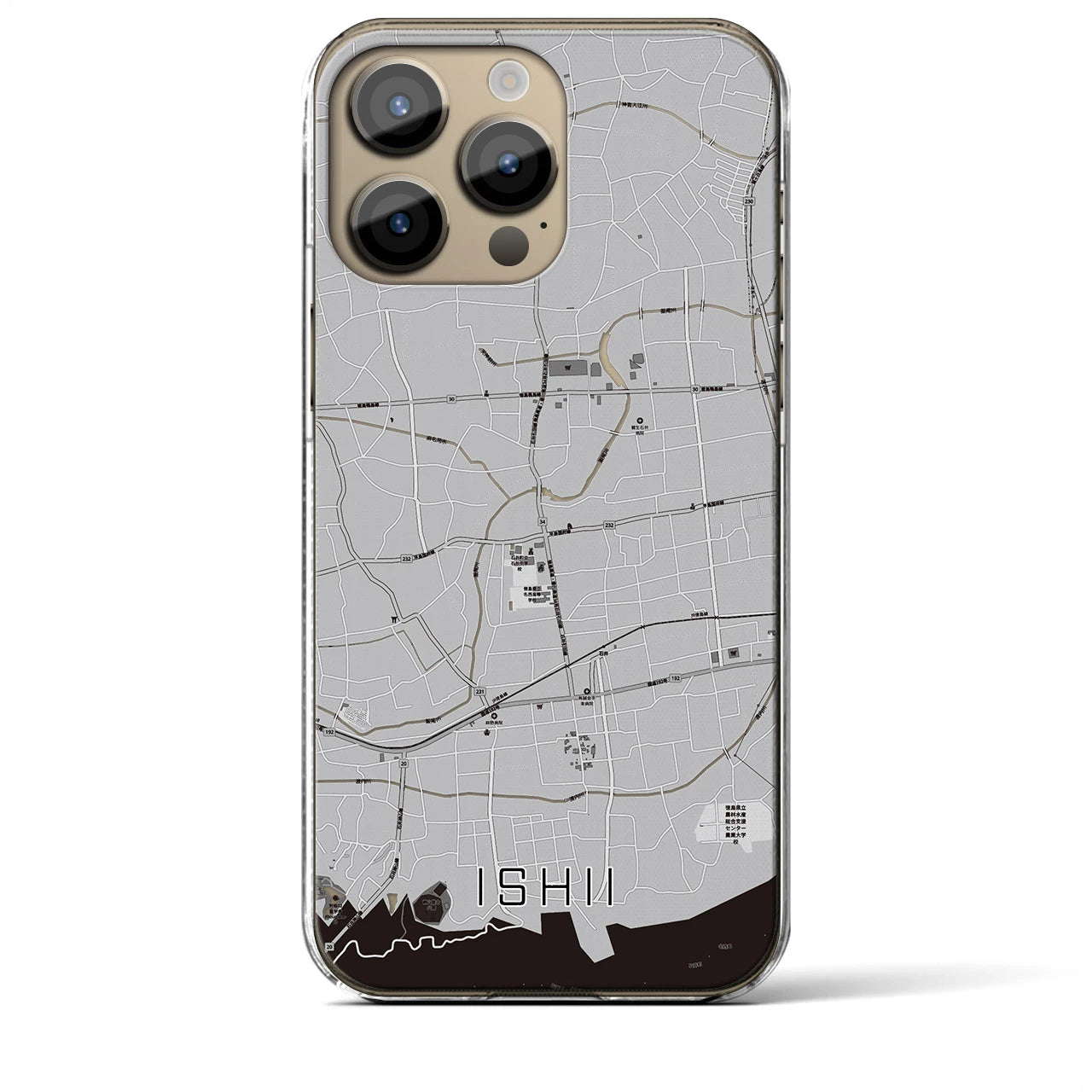 【石井(徳島県)】地図柄iPhoneケース(クリアタイプ)