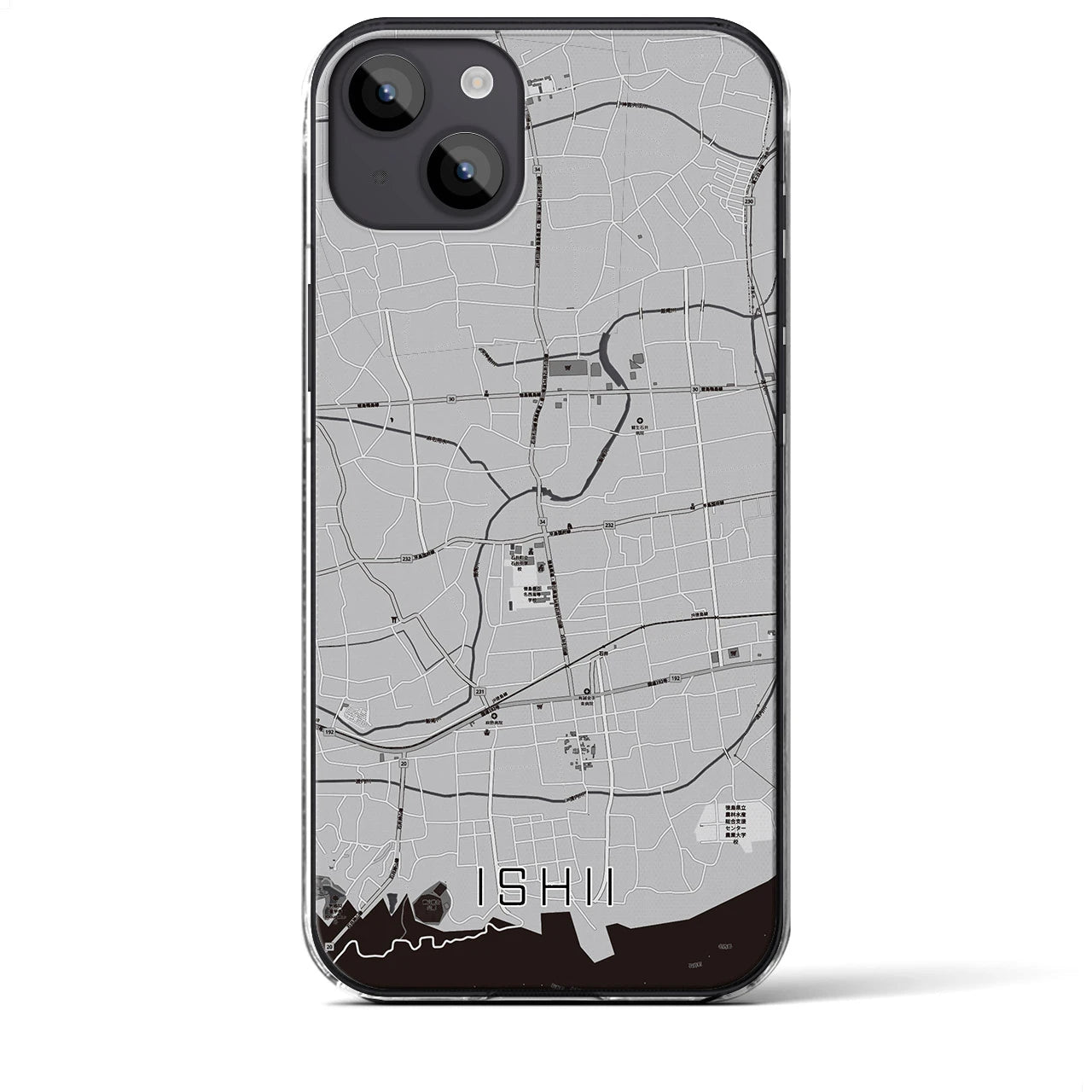【石井(徳島県)】地図柄iPhoneケース(クリアタイプ)