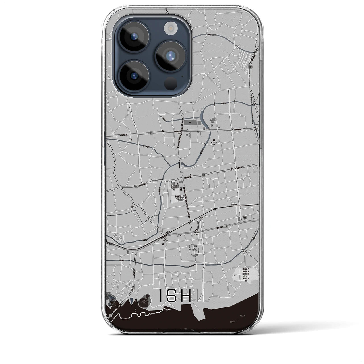 【石井(徳島県)】地図柄iPhoneケース(クリアタイプ)