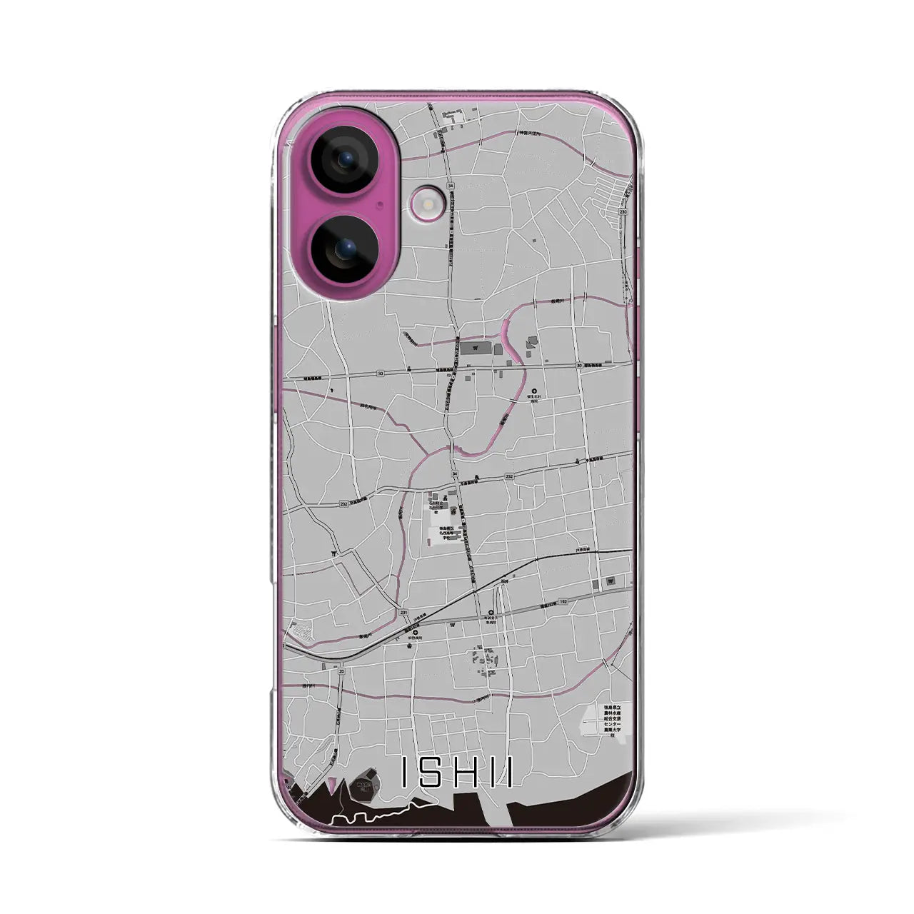【石井(徳島県)】地図柄iPhoneケース(クリアタイプ)