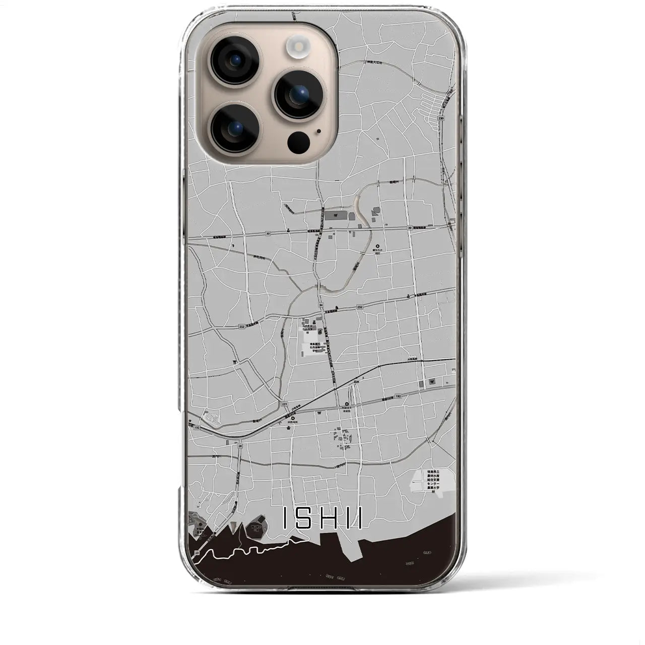 【石井(徳島県)】地図柄iPhoneケース(クリアタイプ)