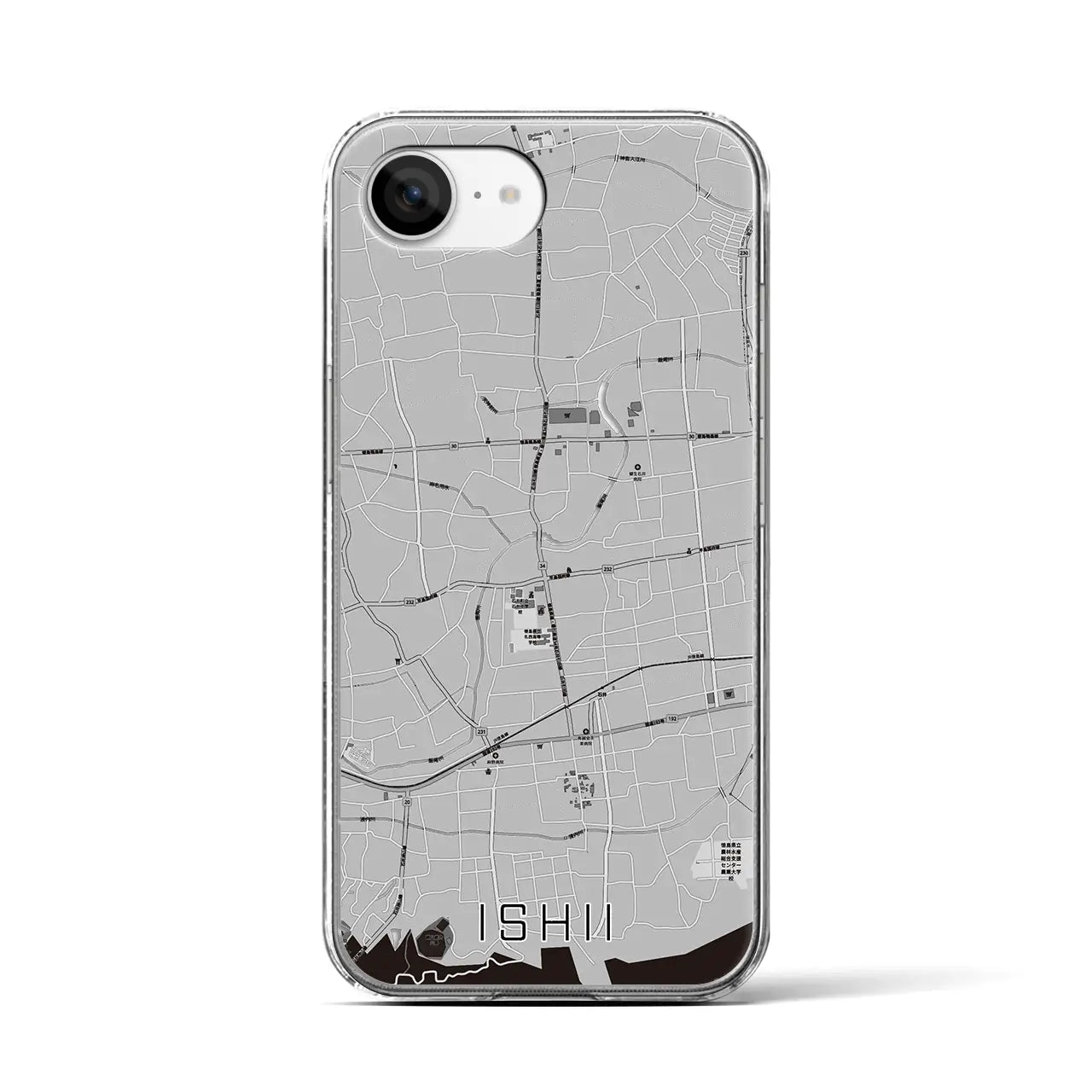 【石井(徳島県)】地図柄iPhoneケース(クリアタイプ)