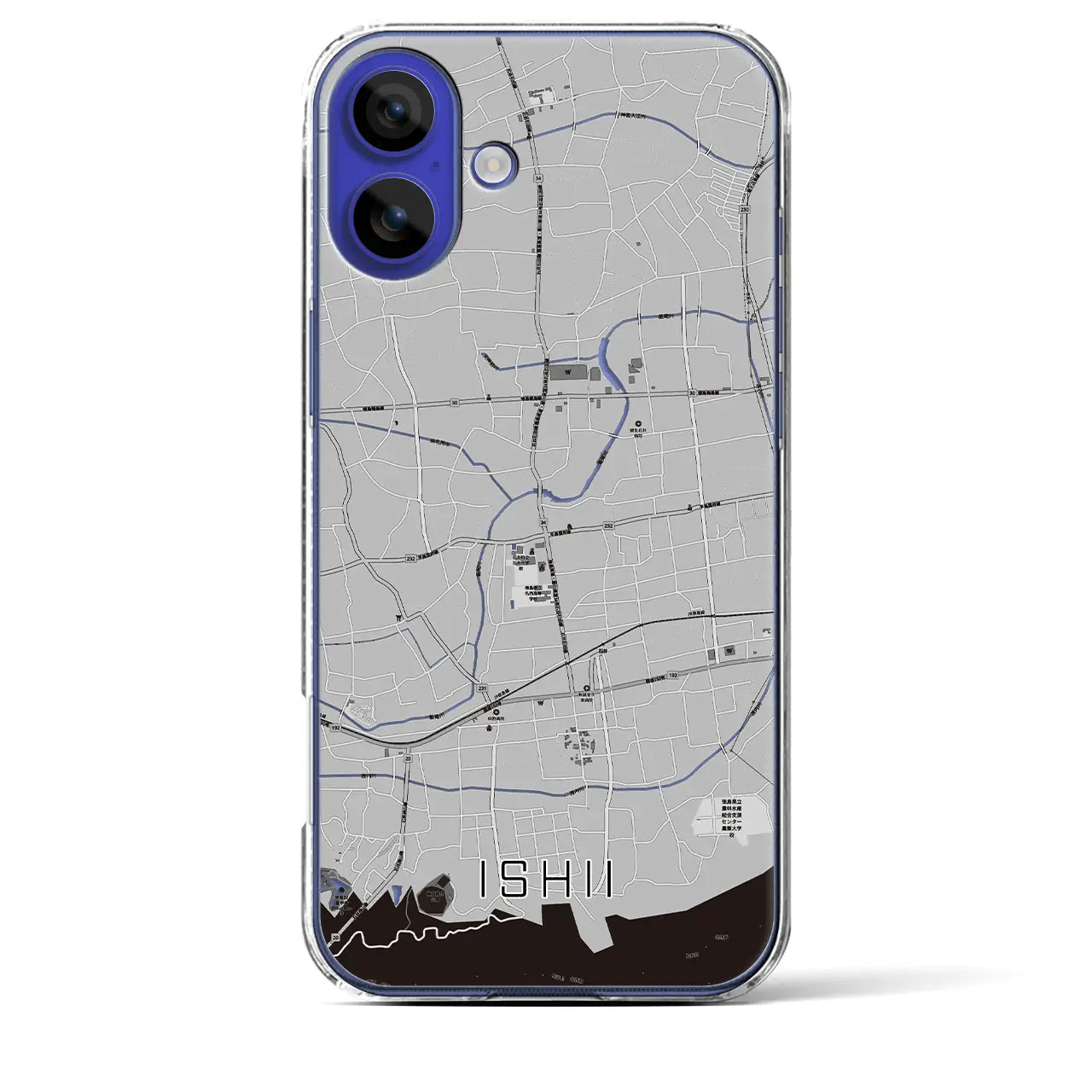 【石井(徳島県)】地図柄iPhoneケース(クリアタイプ)