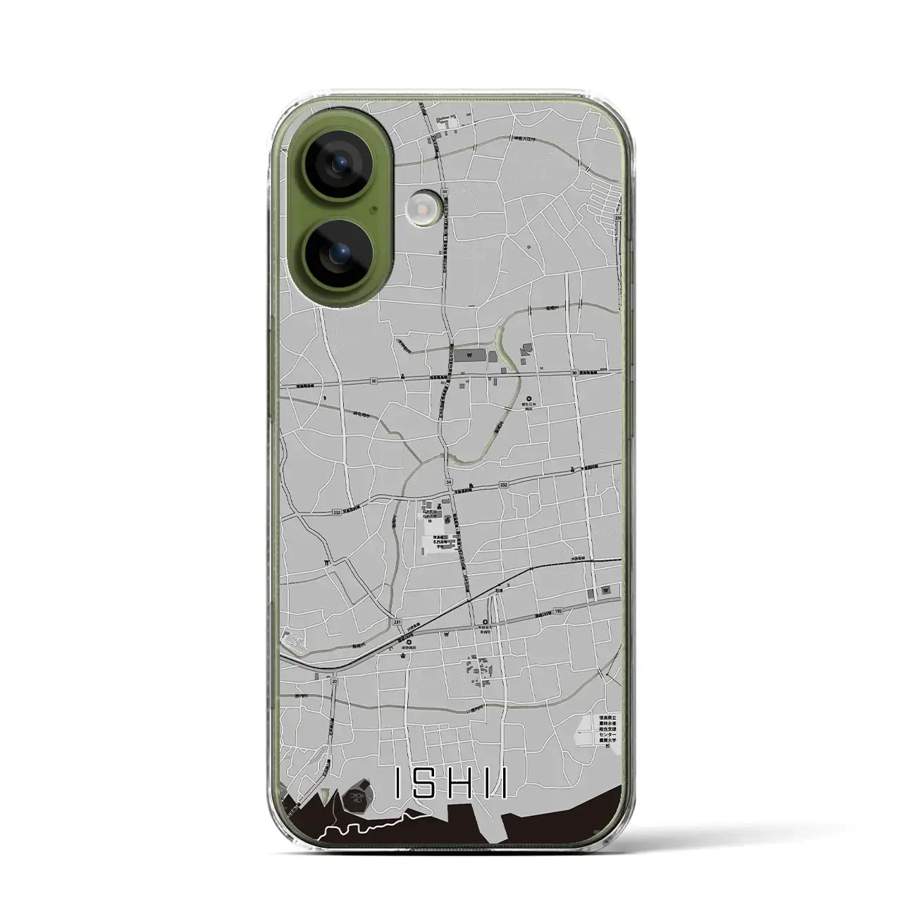 【石井(徳島県)】地図柄iPhoneケース(クリアタイプ)