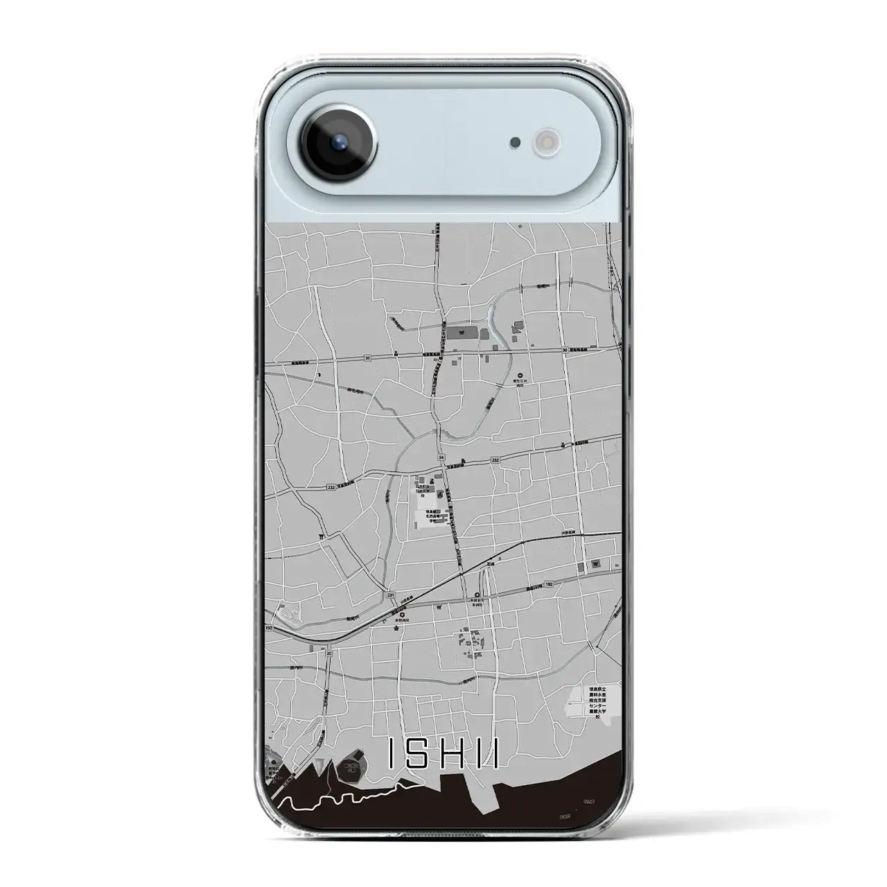 【石井(徳島県)】地図柄iPhoneケース(クリアタイプ)