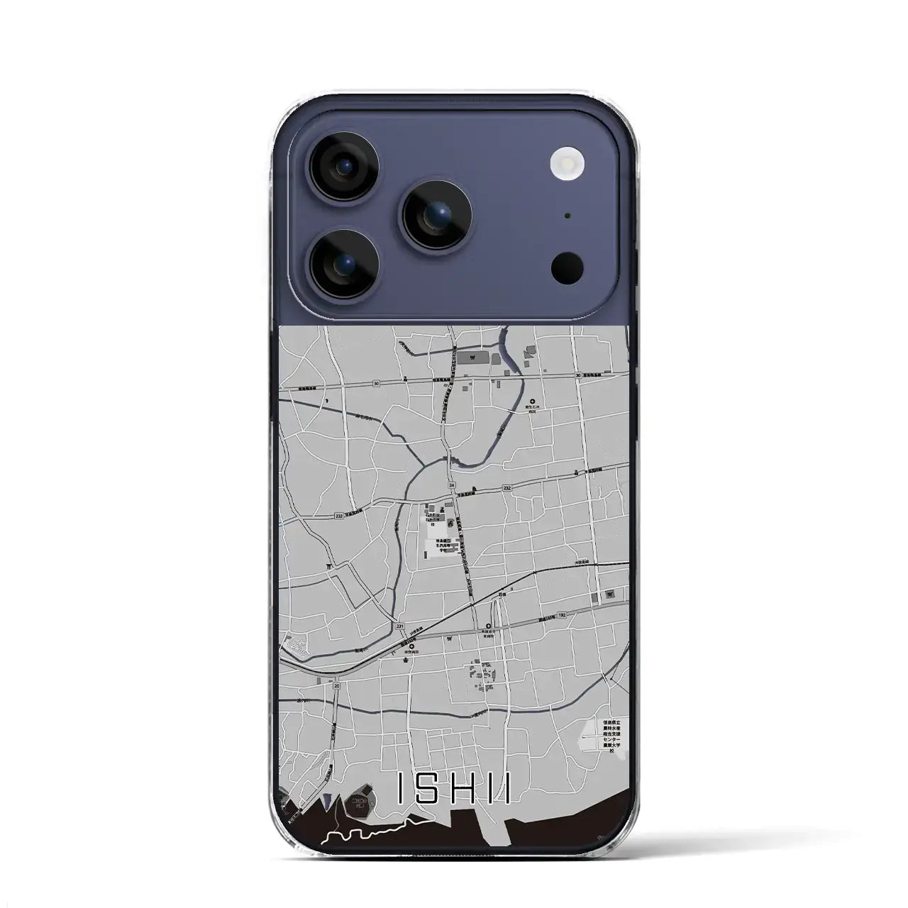 【石井(徳島県)】地図柄iPhoneケース(クリアタイプ)