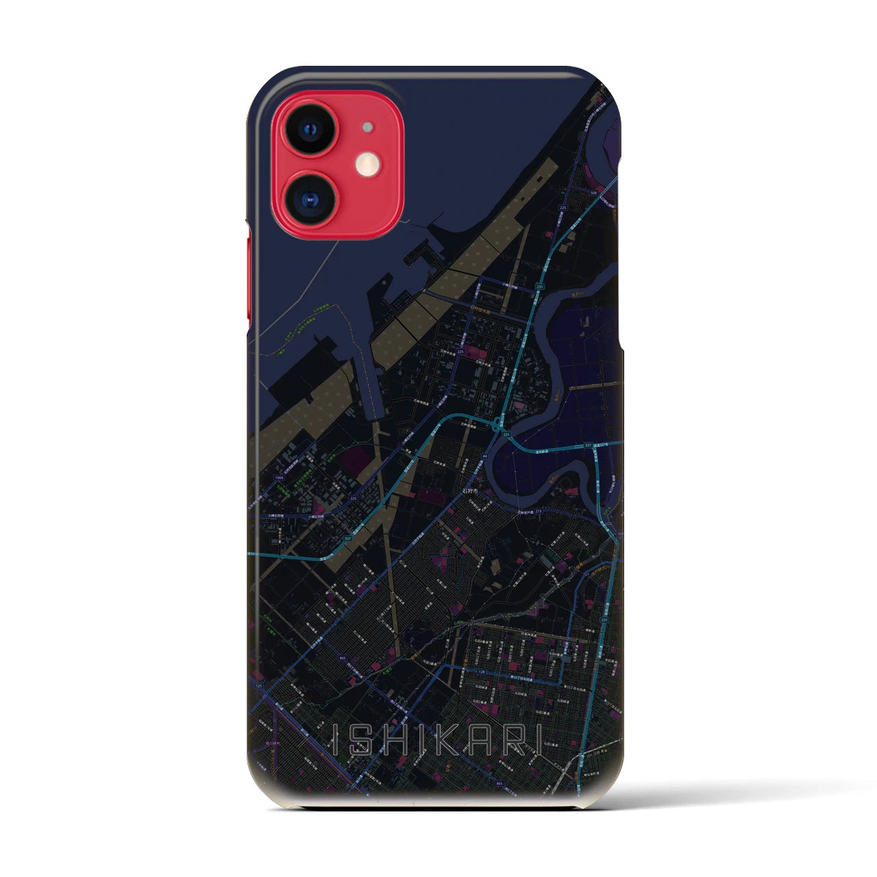【石狩(北海道)】地図柄iPhoneケース(バックカバータイプ)