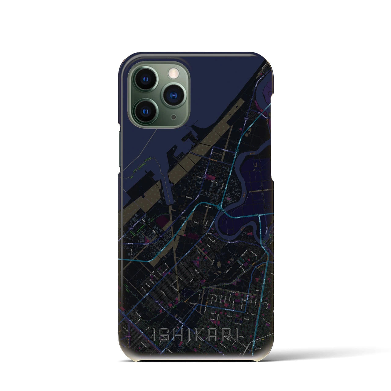 【石狩(北海道)】地図柄iPhoneケース(バックカバータイプ)