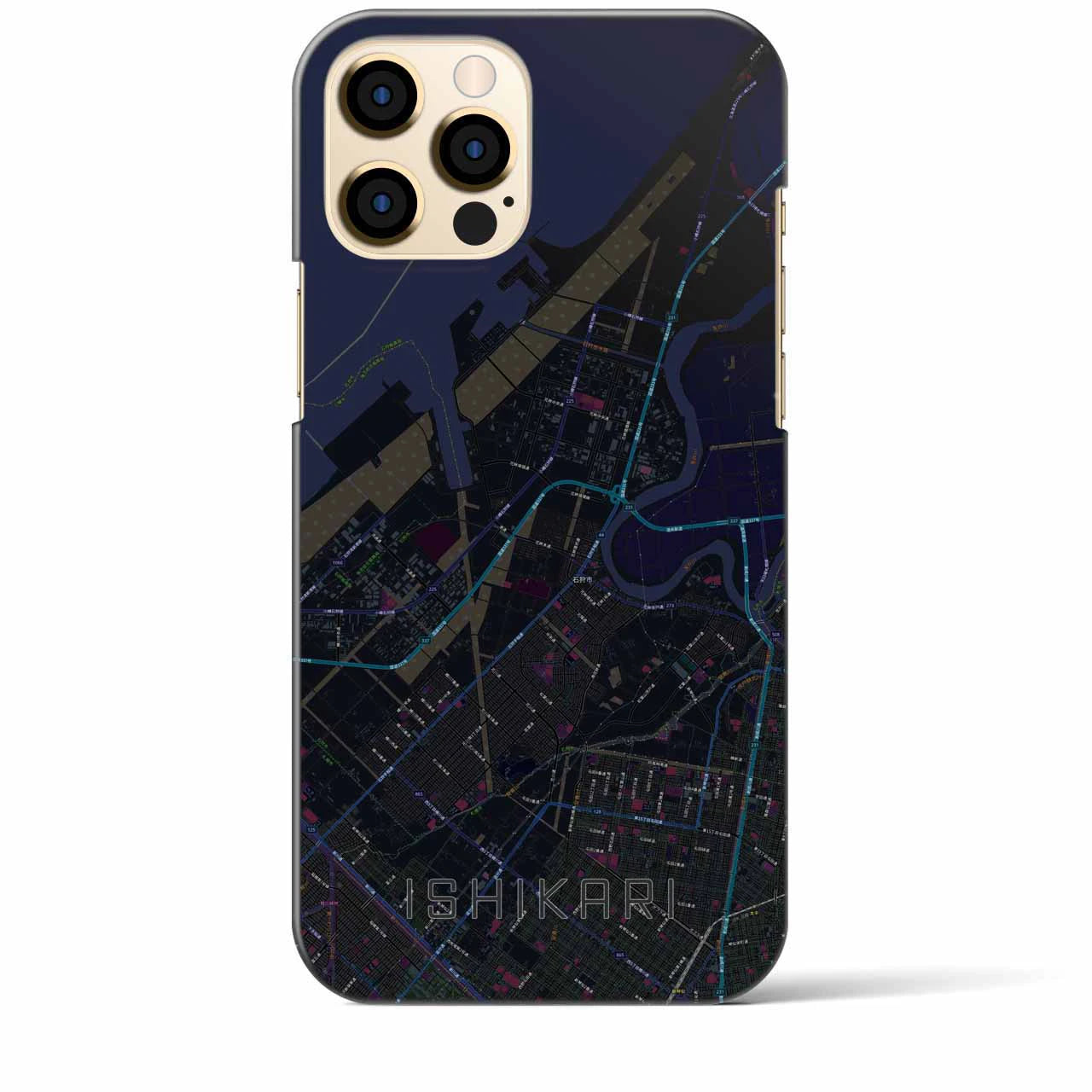 【石狩(北海道)】地図柄iPhoneケース(バックカバータイプ)
