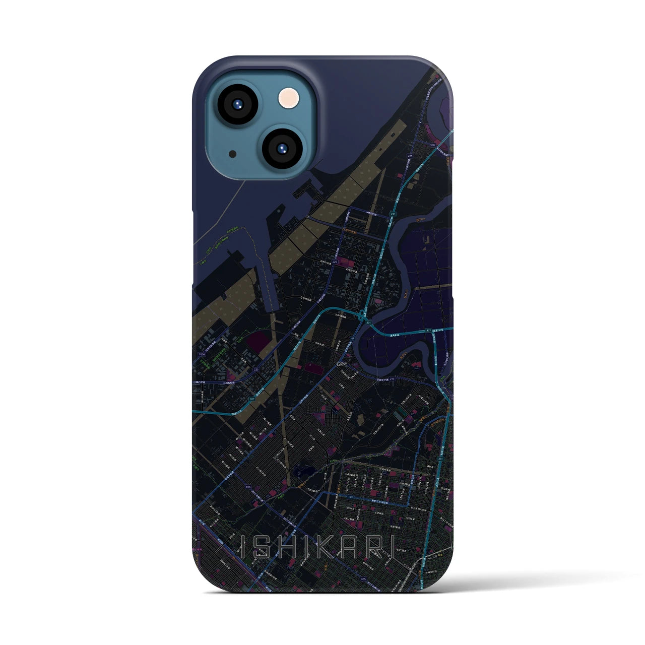 【石狩(北海道)】地図柄iPhoneケース(バックカバータイプ)