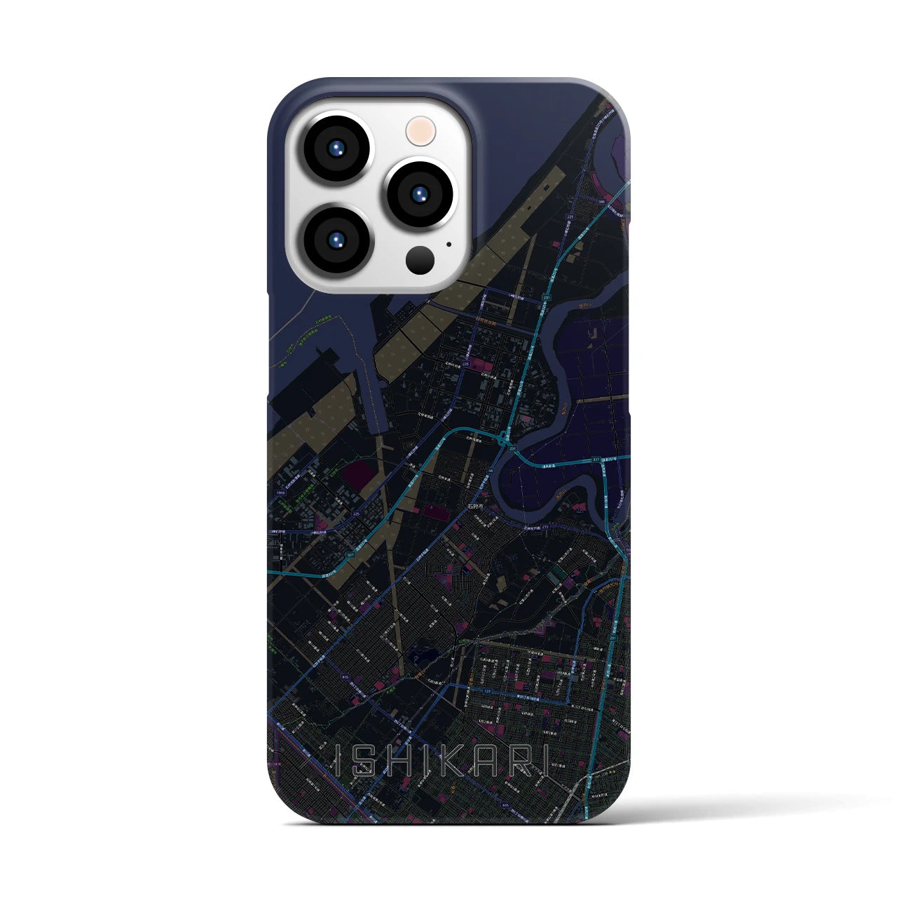 【石狩(北海道)】地図柄iPhoneケース(バックカバータイプ)