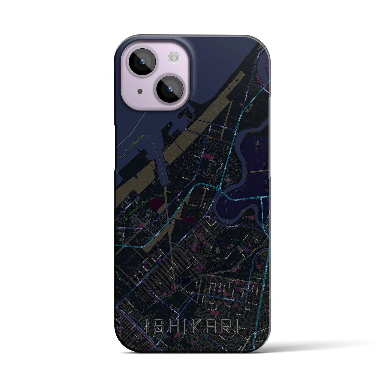 【石狩(北海道)】地図柄iPhoneケース(バックカバータイプ)