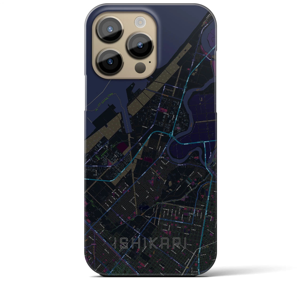 【石狩(北海道)】地図柄iPhoneケース(バックカバータイプ)