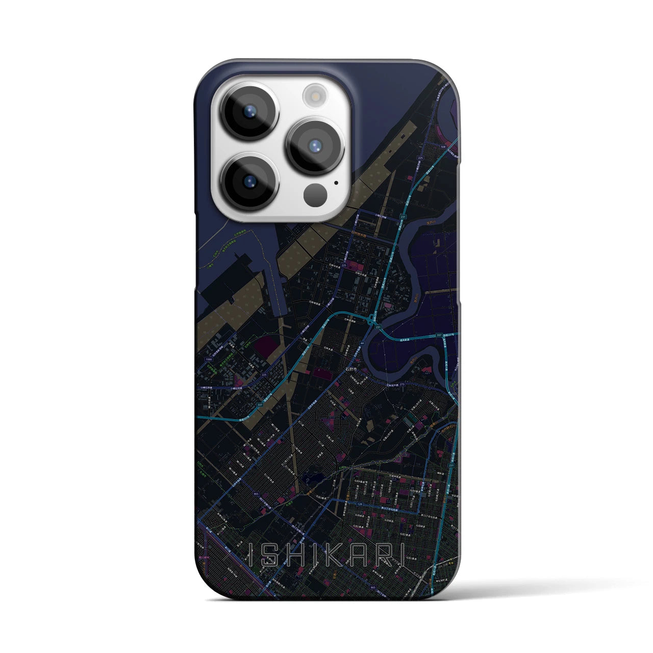 【石狩(北海道)】地図柄iPhoneケース(バックカバータイプ)