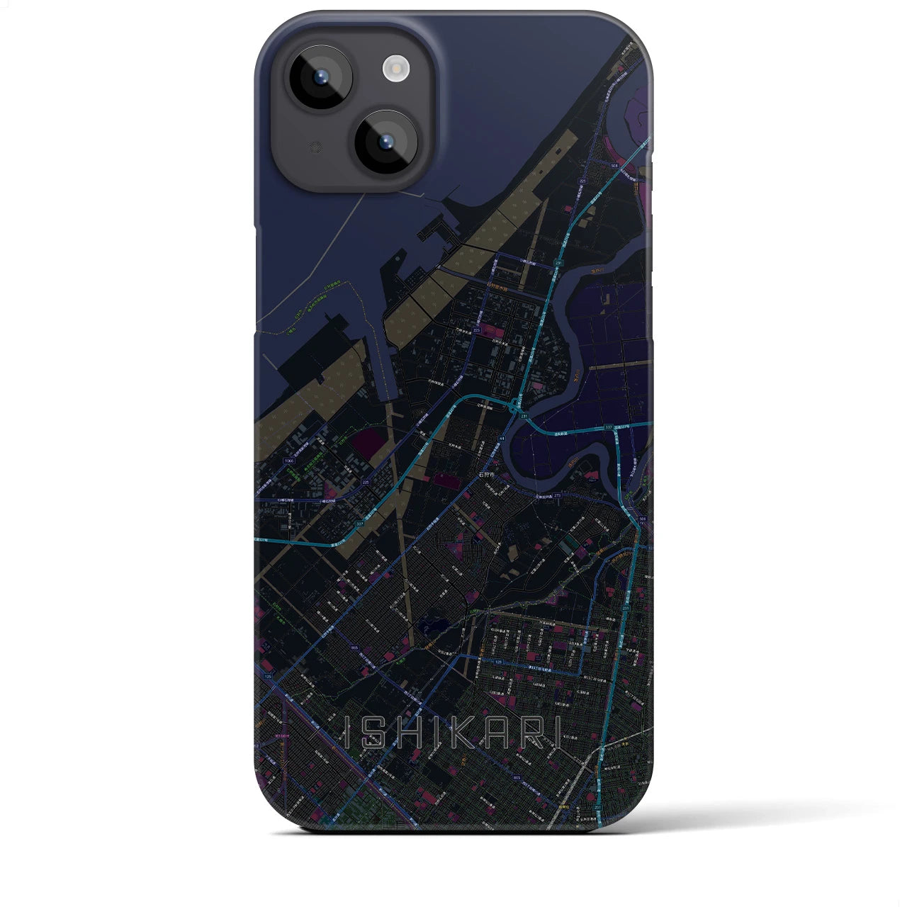【石狩(北海道)】地図柄iPhoneケース(バックカバータイプ)