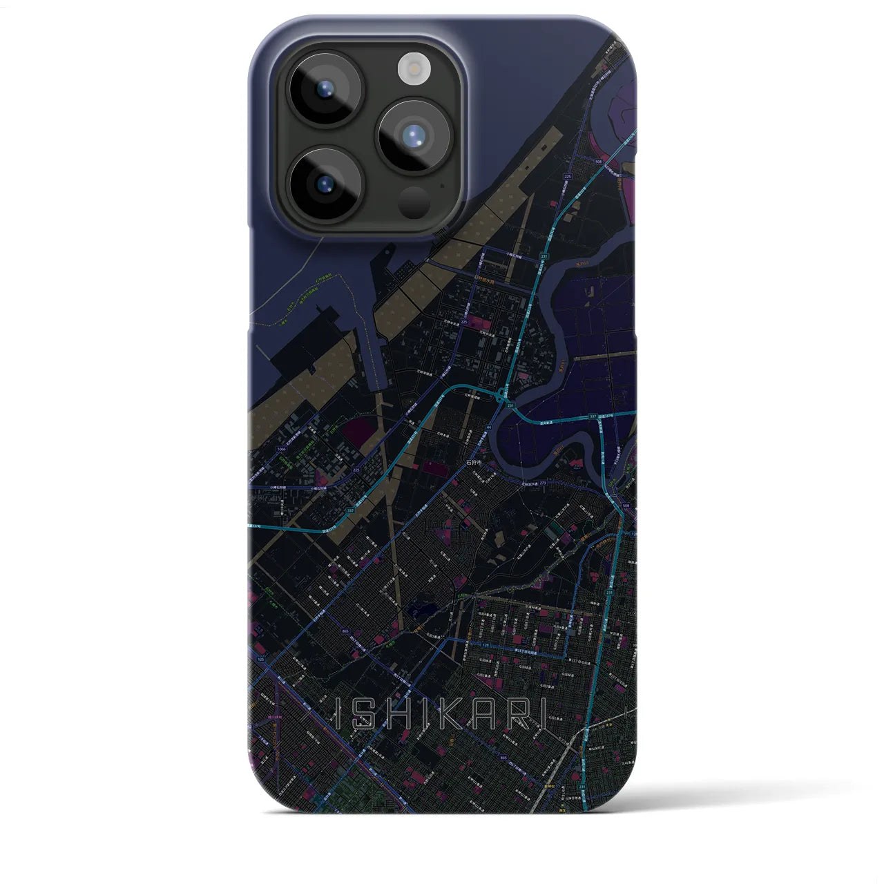 【石狩(北海道)】地図柄iPhoneケース(バックカバータイプ)