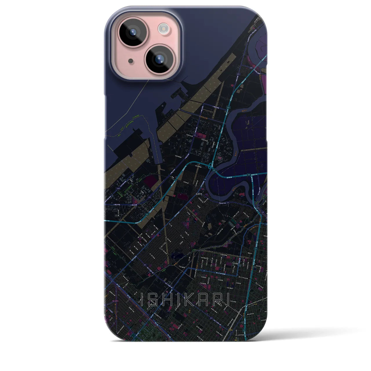 【石狩(北海道)】地図柄iPhoneケース(バックカバータイプ)