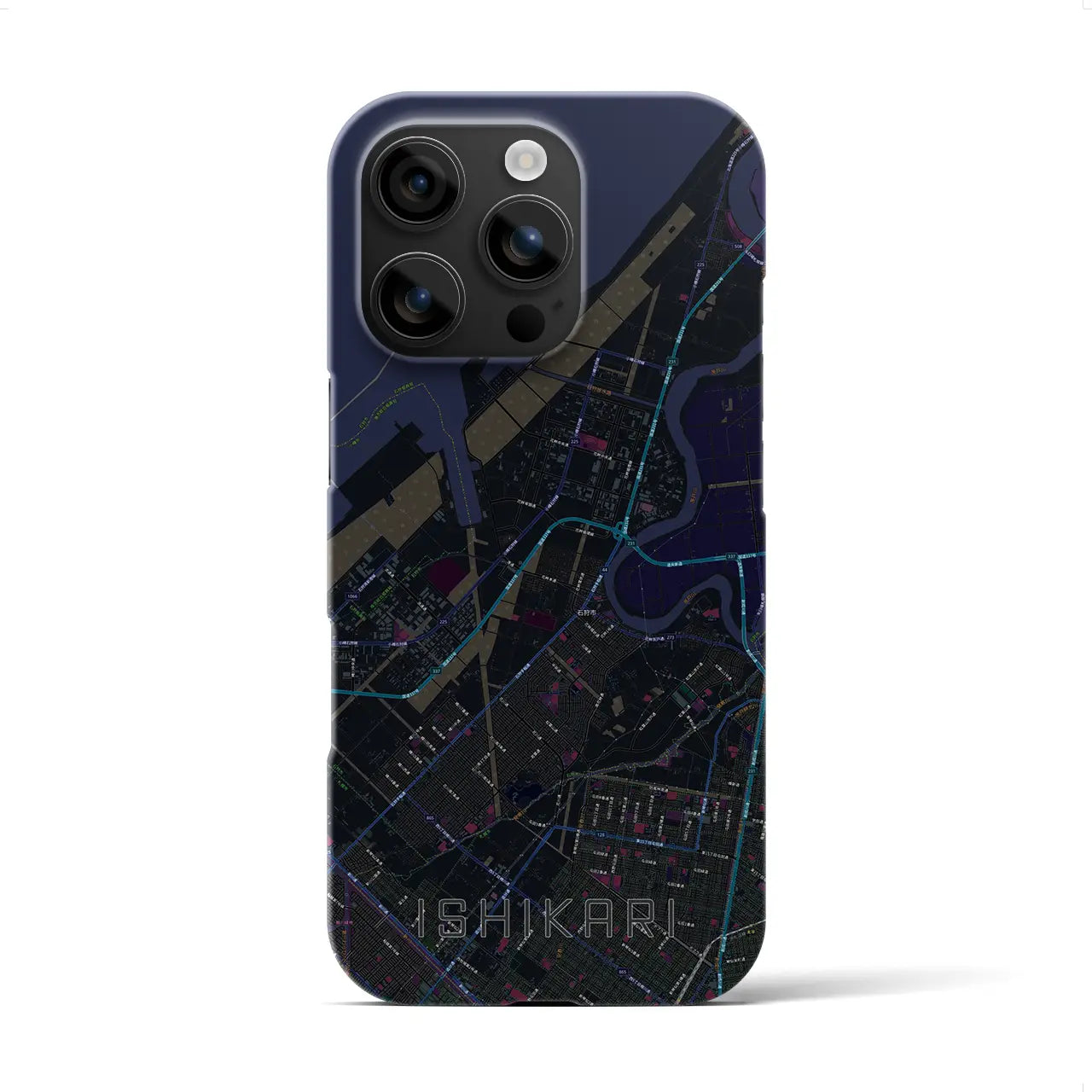 【石狩(北海道)】地図柄iPhoneケース(バックカバータイプ)