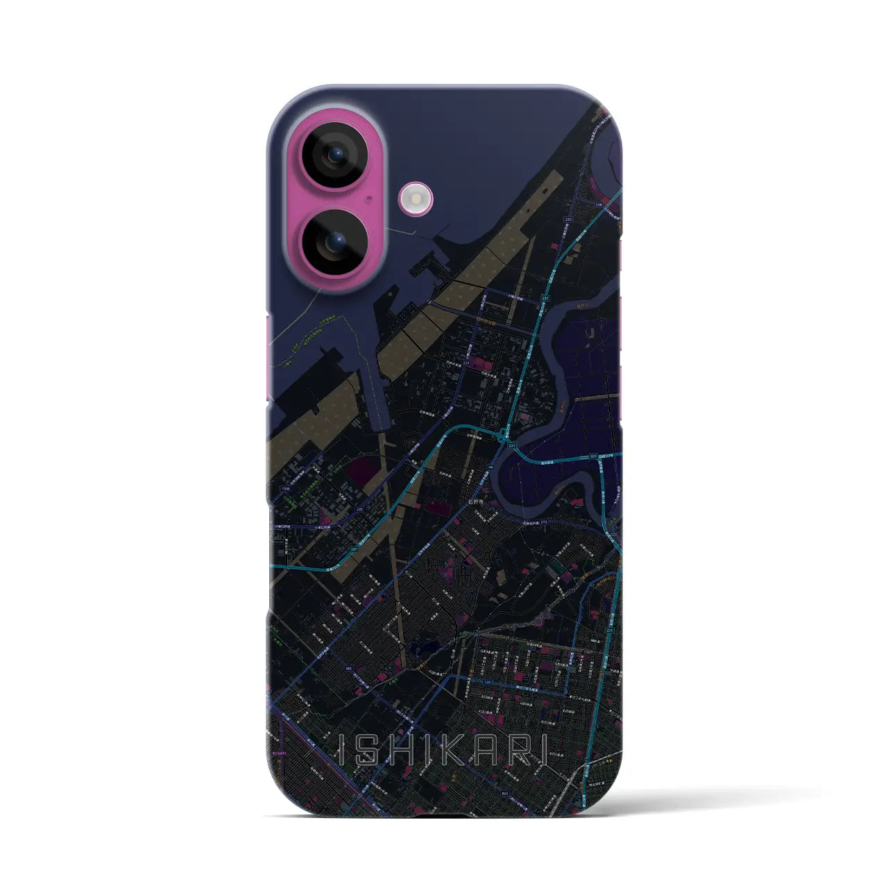 【石狩(北海道)】地図柄iPhoneケース(バックカバータイプ)