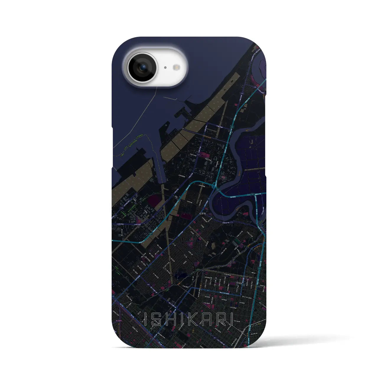 【石狩(北海道)】地図柄iPhoneケース(バックカバータイプ)