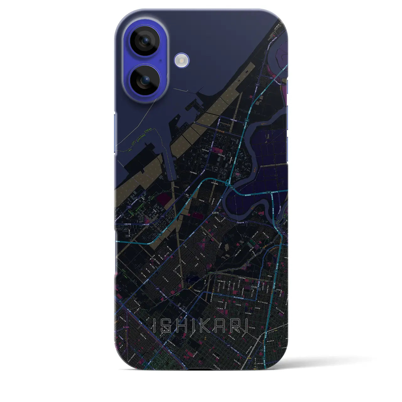 【石狩(北海道)】地図柄iPhoneケース(バックカバータイプ)