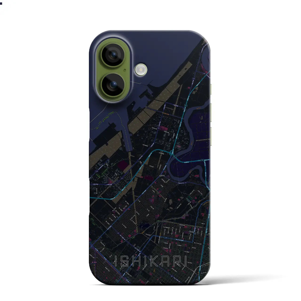 【石狩(北海道)】地図柄iPhoneケース(バックカバータイプ)