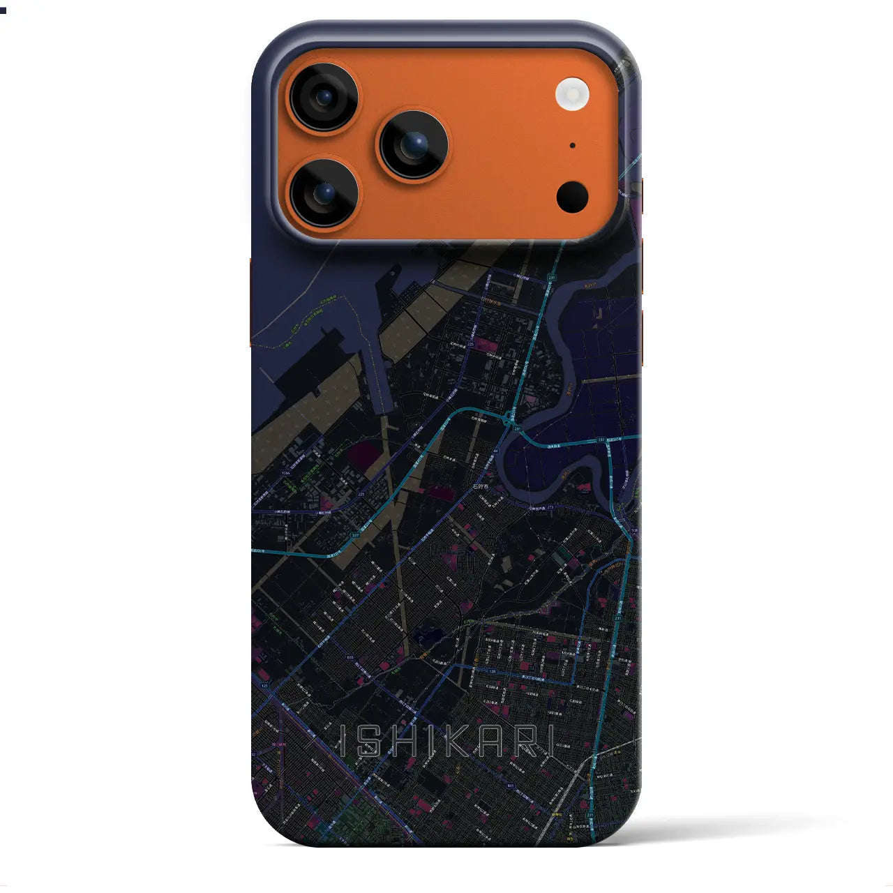 【石狩(北海道)】地図柄iPhoneケース(バックカバータイプ)