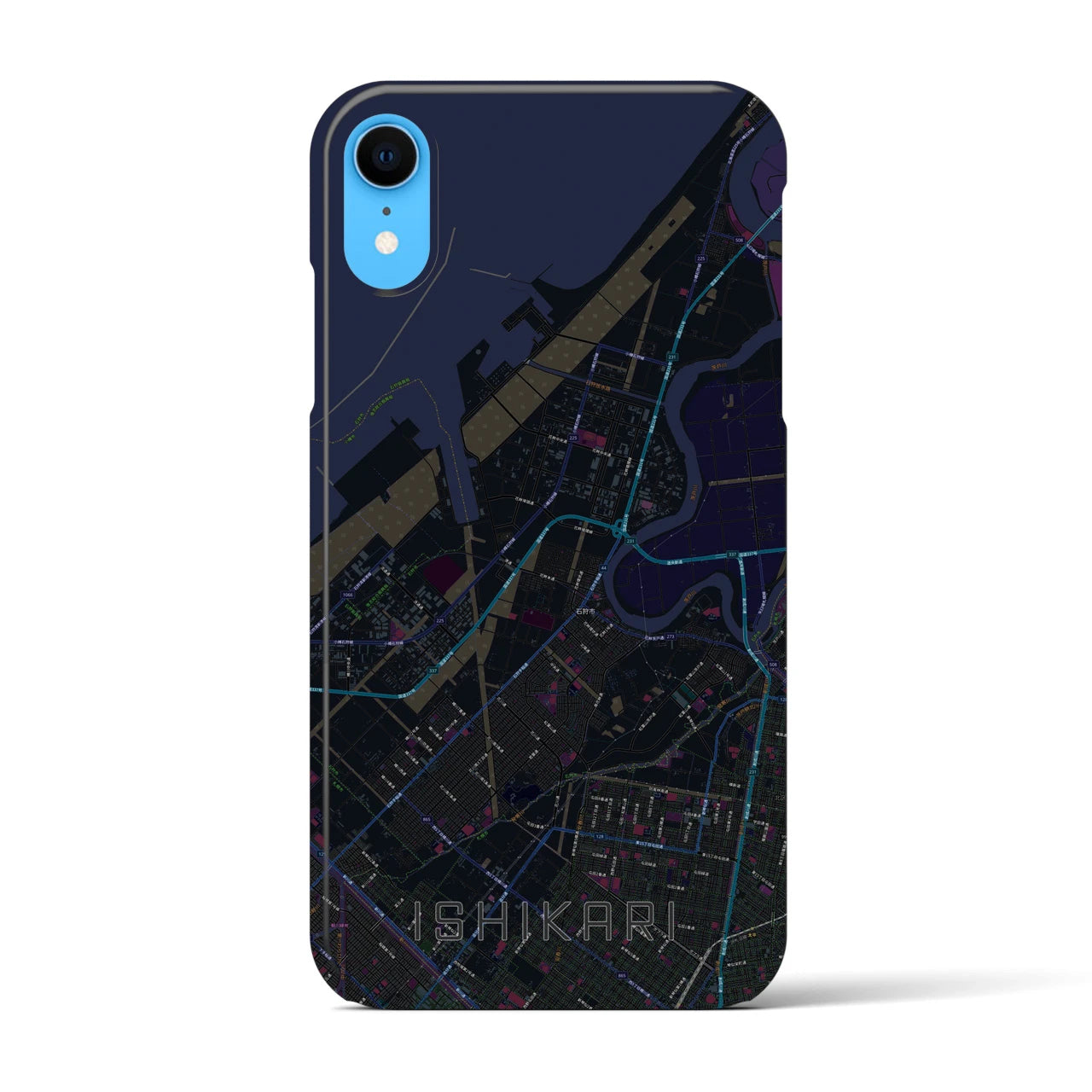 【石狩(北海道)】地図柄iPhoneケース(バックカバータイプ)