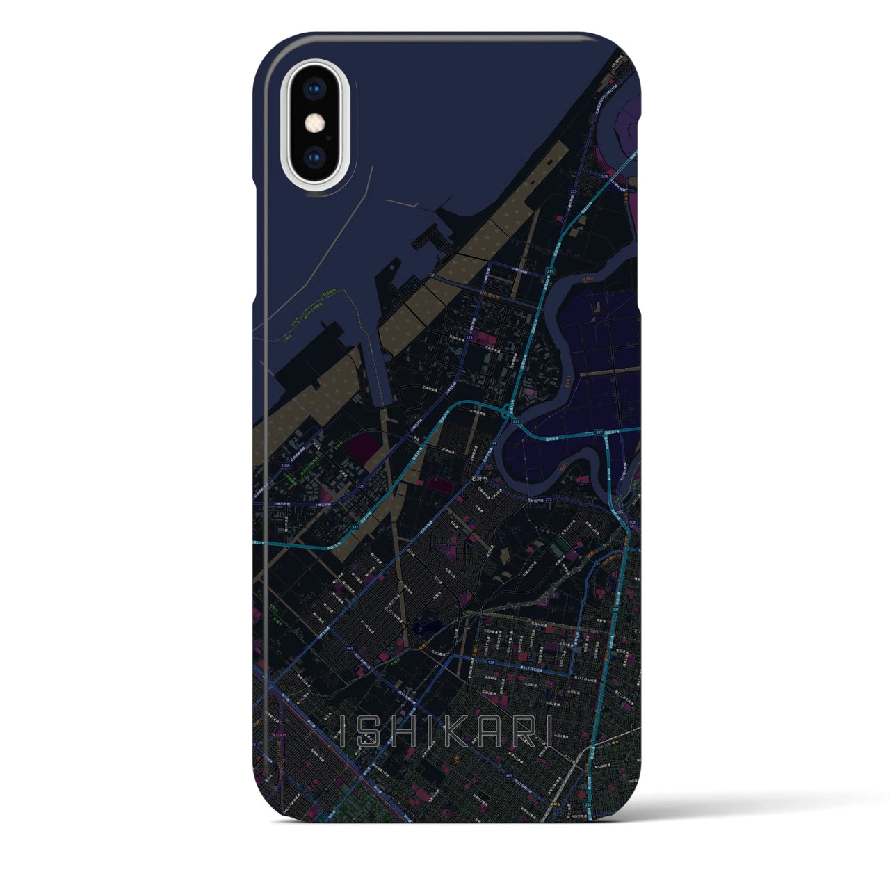 【石狩(北海道)】地図柄iPhoneケース(バックカバータイプ)