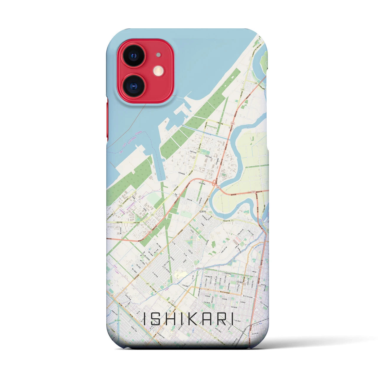 【石狩(北海道)】地図柄iPhoneケース(バックカバータイプ)
