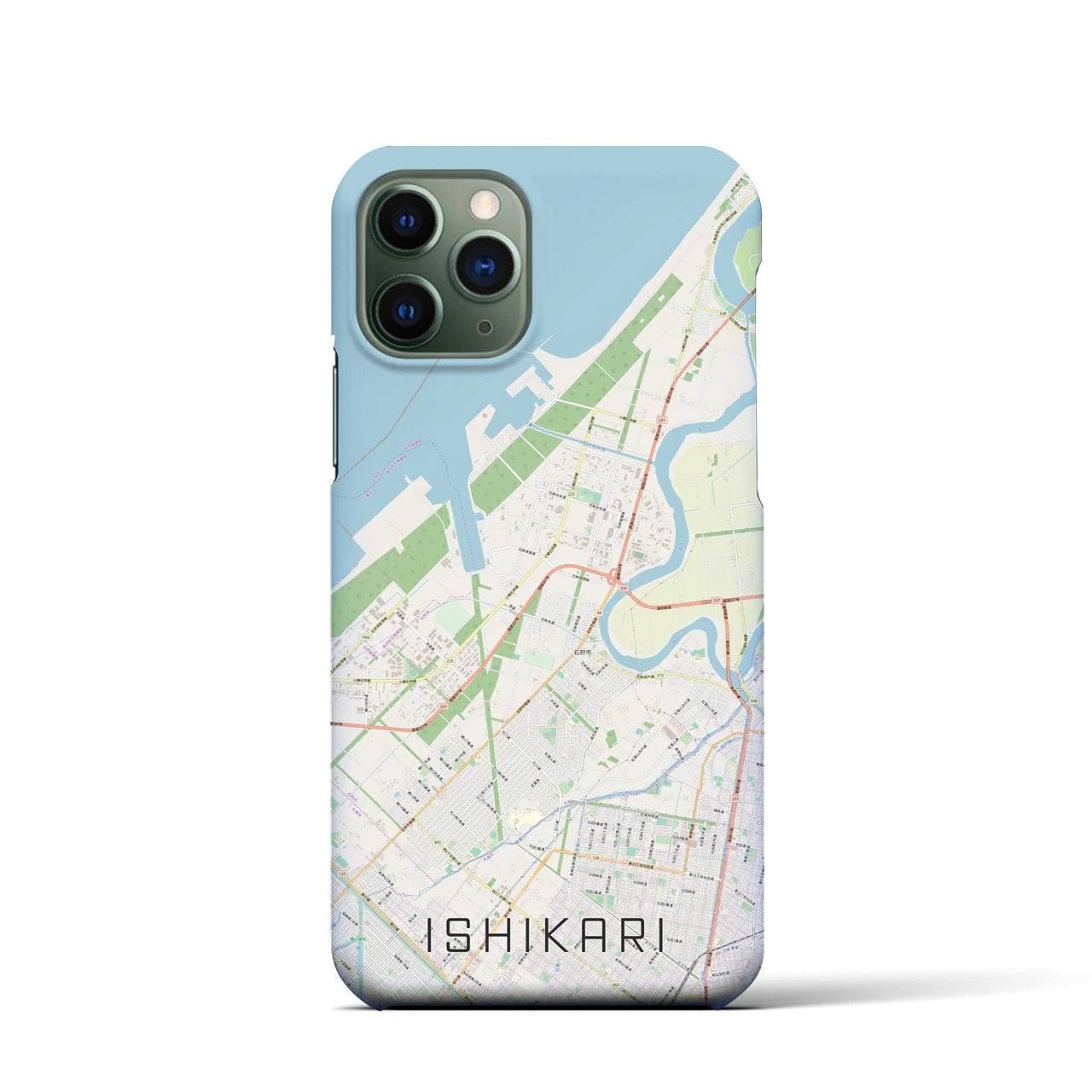【石狩(北海道)】地図柄iPhoneケース(バックカバータイプ)