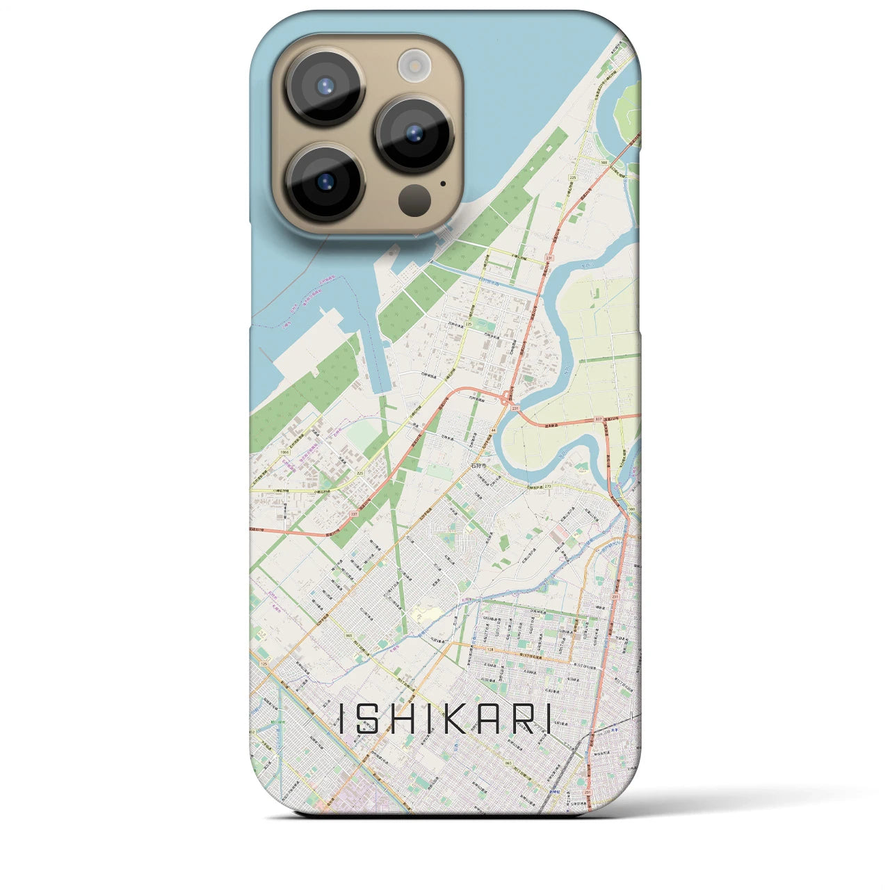 【石狩(北海道)】地図柄iPhoneケース(バックカバータイプ)