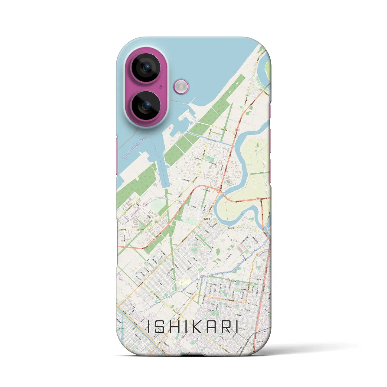 【石狩(北海道)】地図柄iPhoneケース(バックカバータイプ)