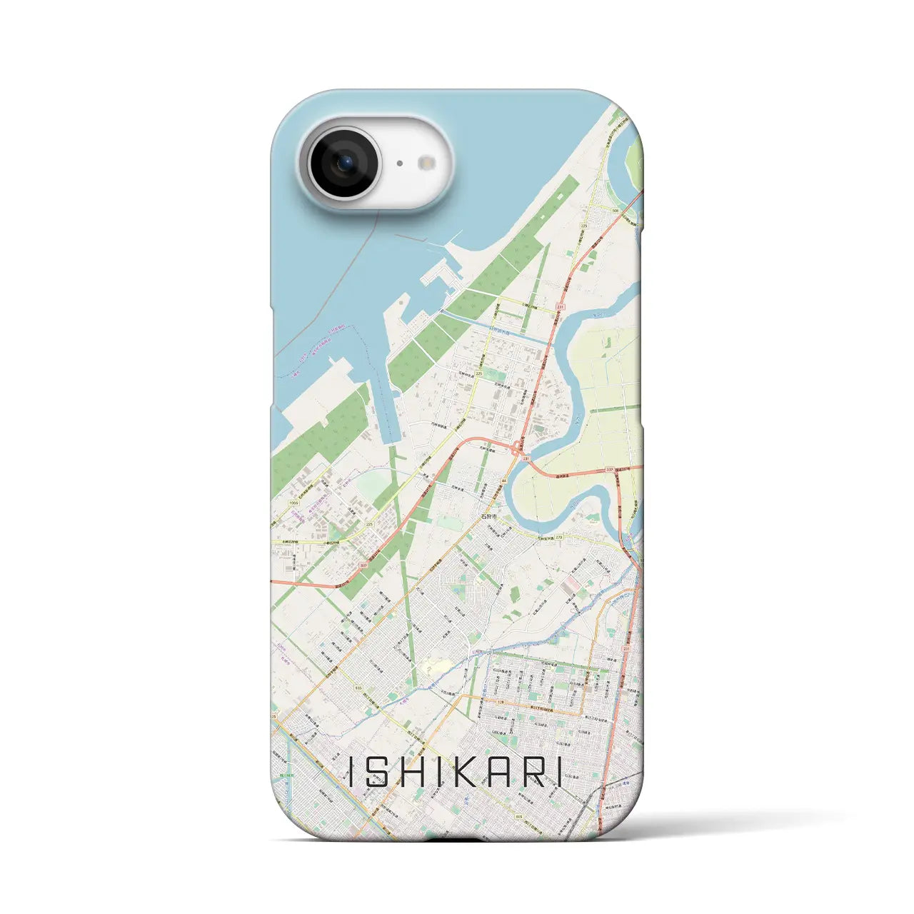 【石狩(北海道)】地図柄iPhoneケース(バックカバータイプ)