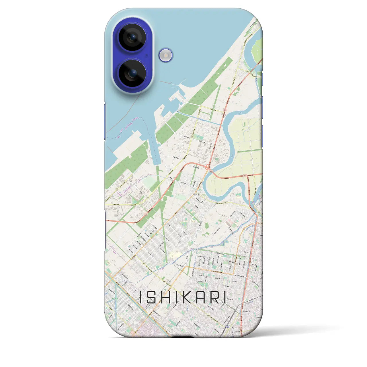 【石狩(北海道)】地図柄iPhoneケース(バックカバータイプ)